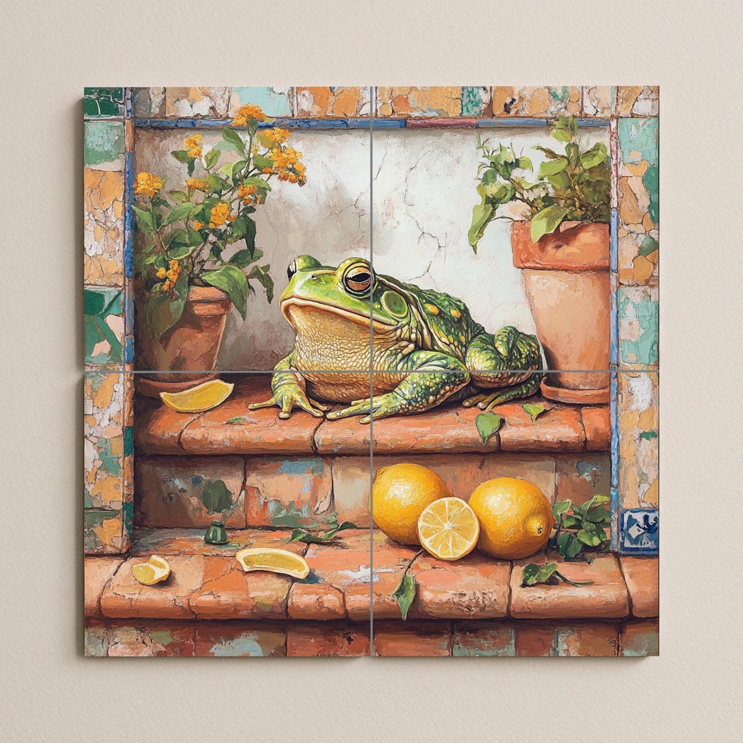 Fresque en Carrelage Diseño de rana Rustique — Cuisine de Campagne
