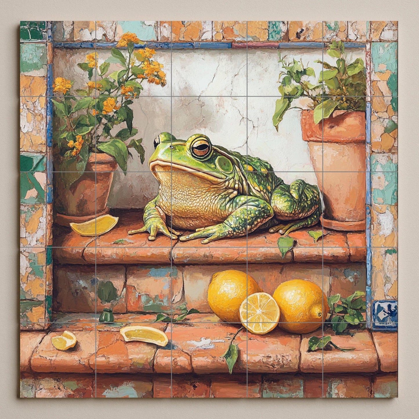 Fresque en Carrelage Diseño de rana Rustique — Cuisine de Campagne
