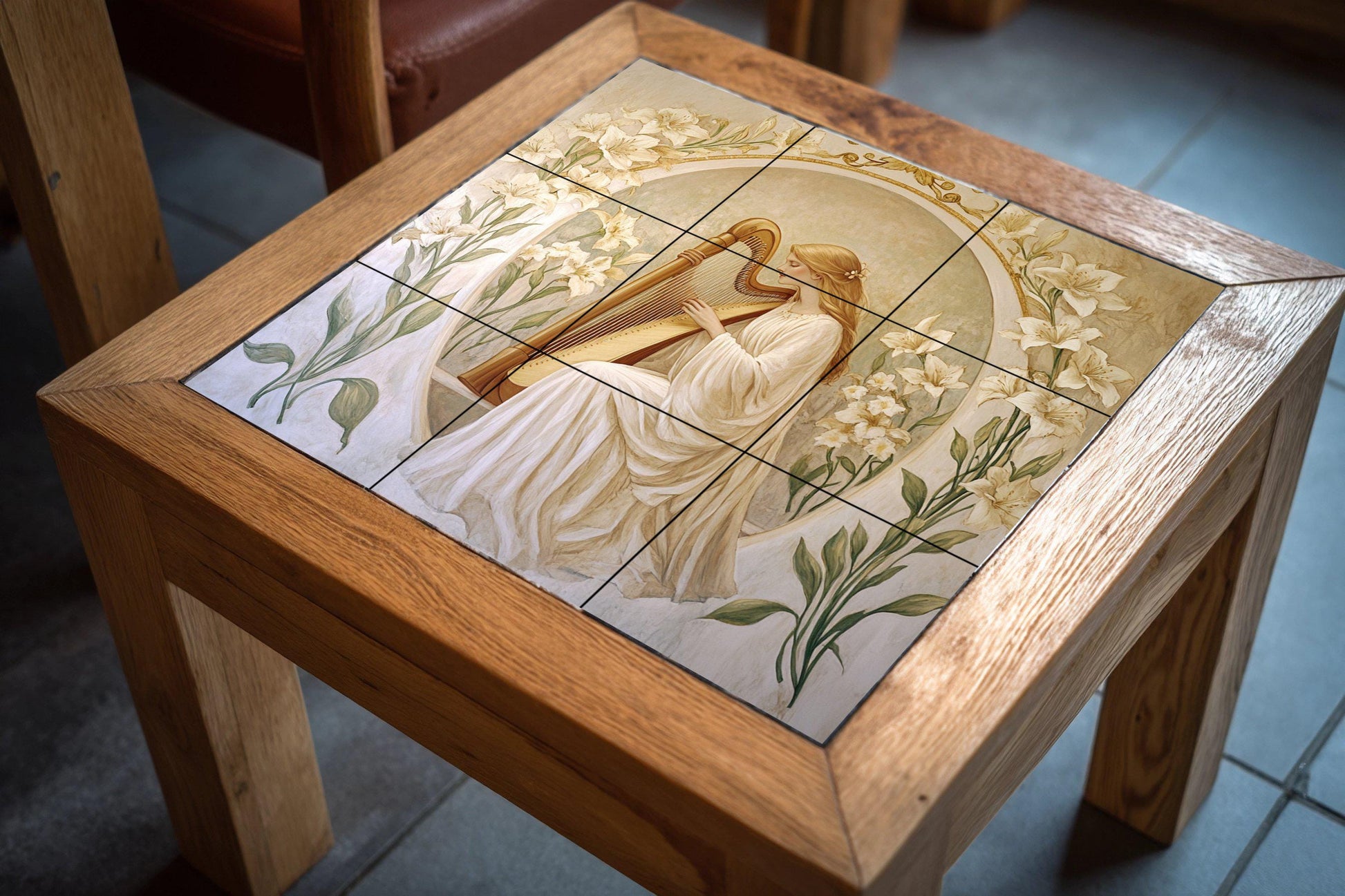 Jugendstil — Fliesen-Wandbild aus Keramik · Garten- & Natur-Dekor