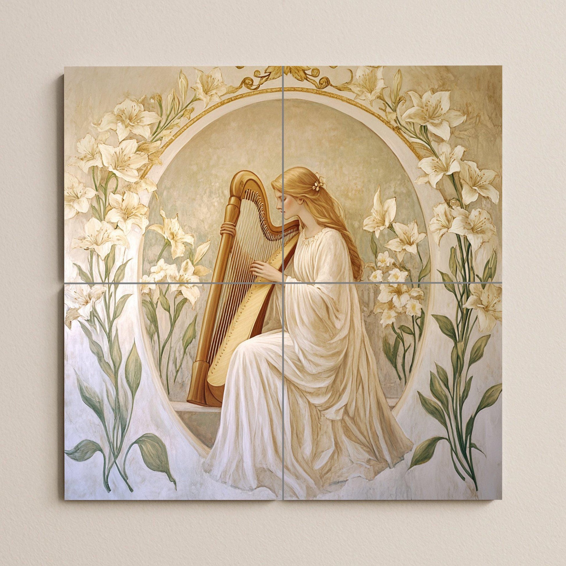Jugendstil — Fliesen-Wandbild aus Keramik · Garten- & Natur-Dekor