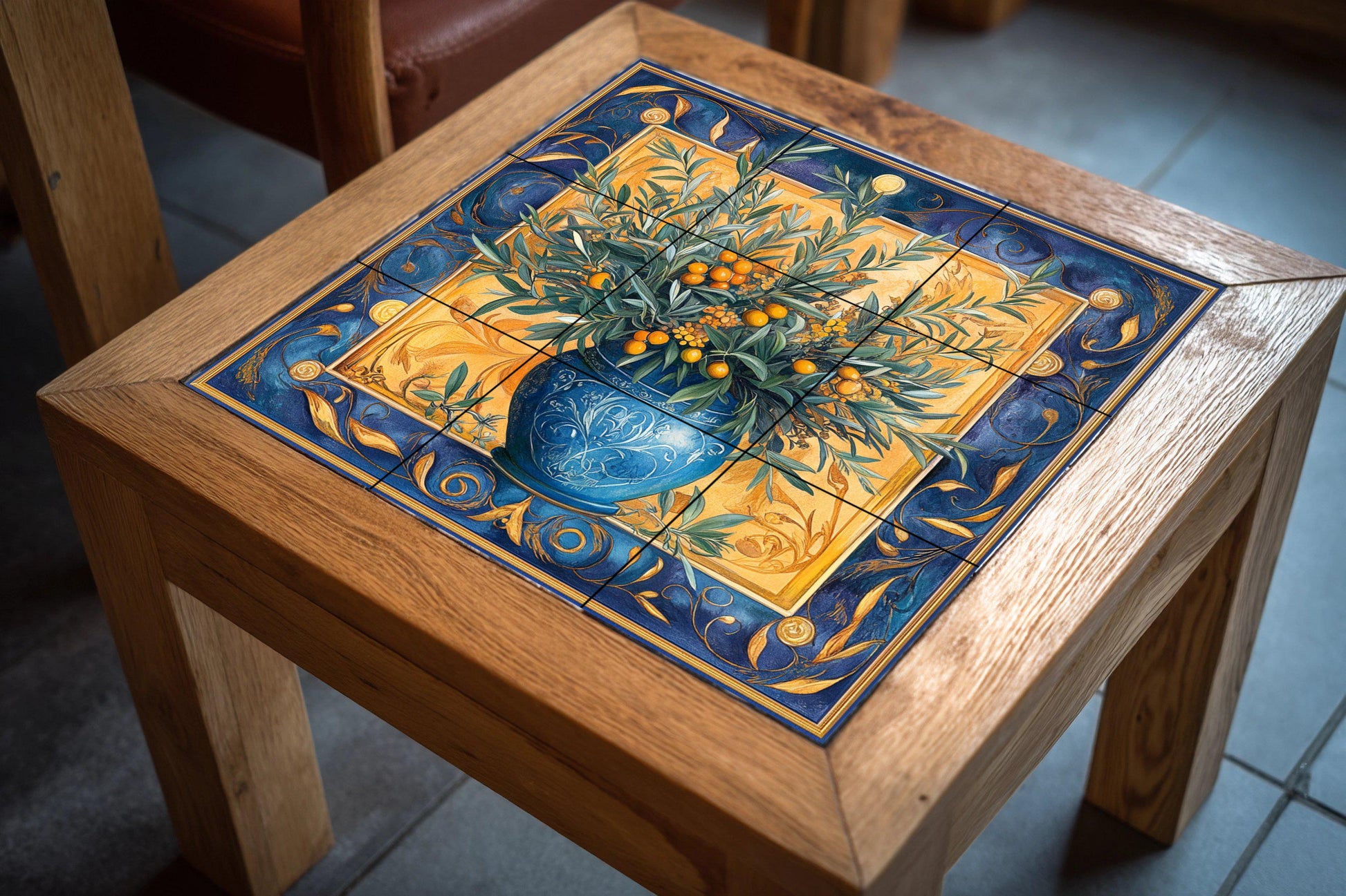 Vaso di aceitunas Mediterraneo — Fiori e Paesaggi, Arte da Parete in Ceramica