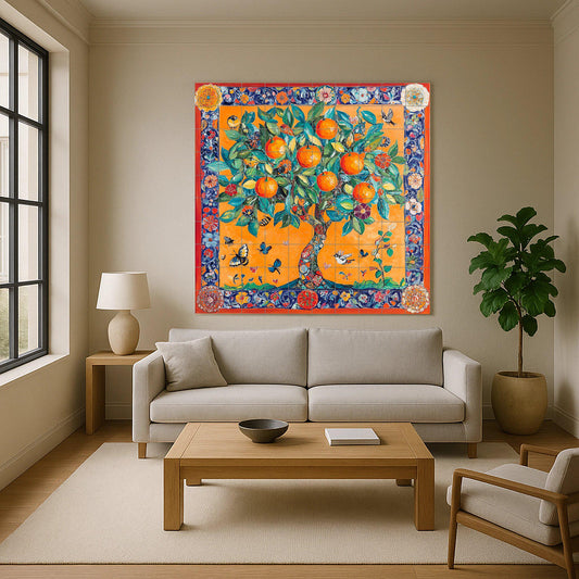 Naranjo Mediterranean — Botanical Landscape · Ceramic Tile Mural