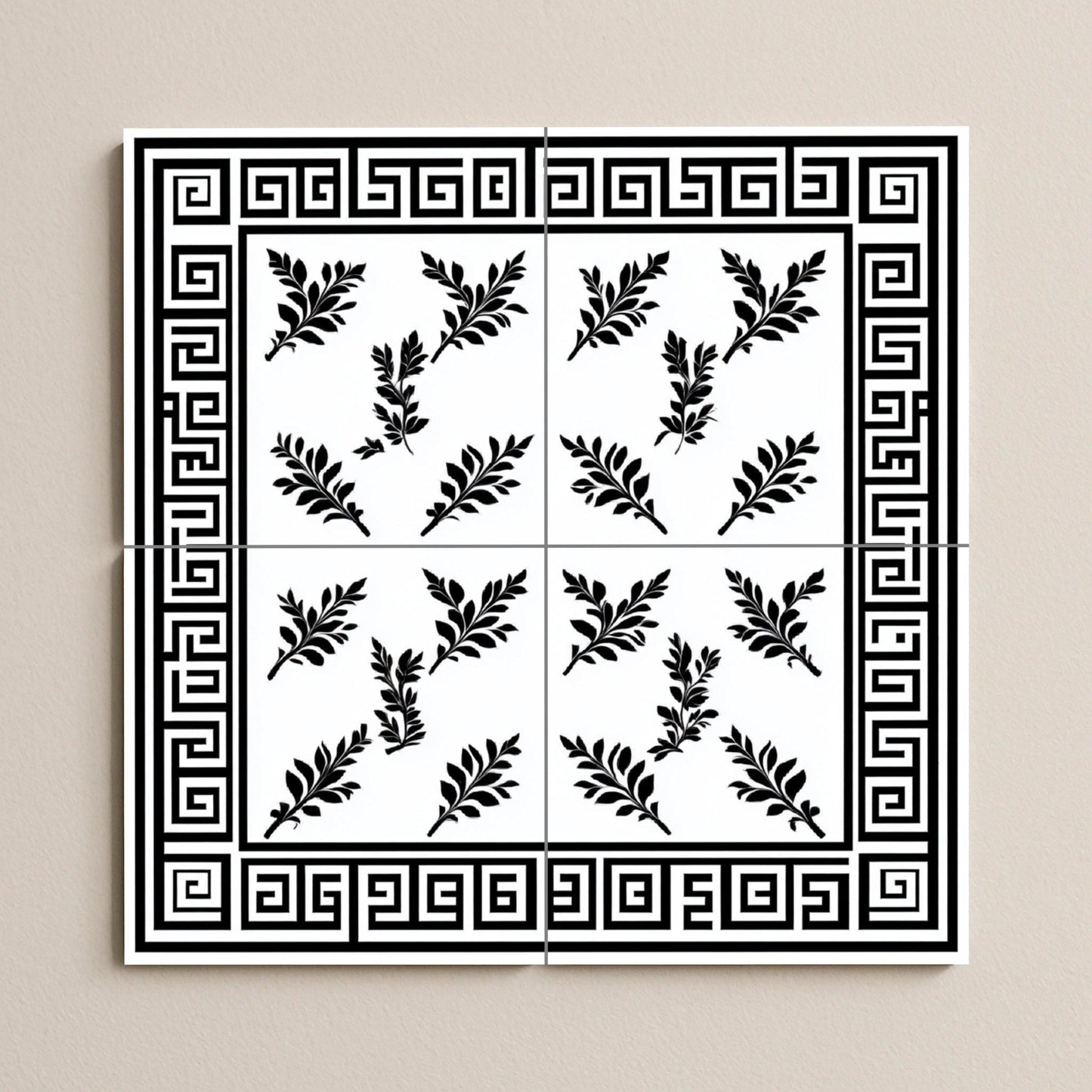 Mural de azulejos de cerámica con clave griega, panel decorativo de…