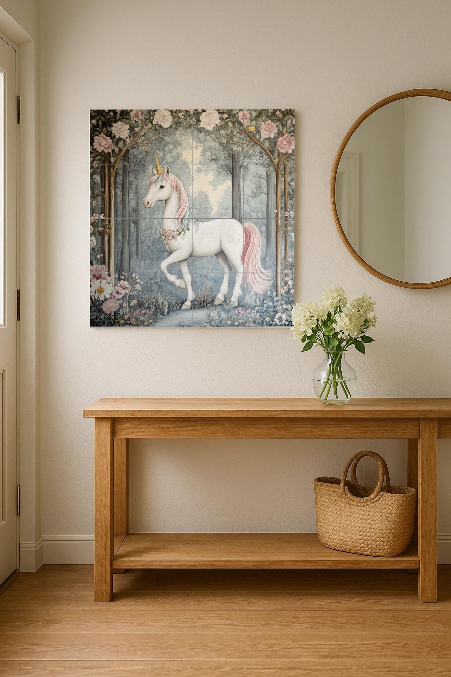 Unicornio encantado — Mythology Wall Art · Ceramic Tile Mural