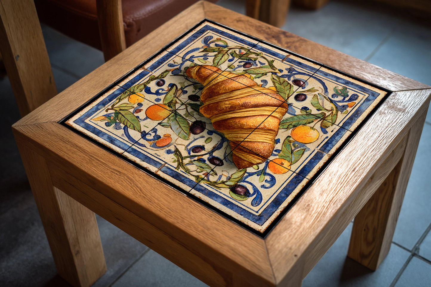 Mediterránea mit diseño von Croissant — Fliesen-Wandbild aus Keramik · Rustikale Bauernhaus-Kunst