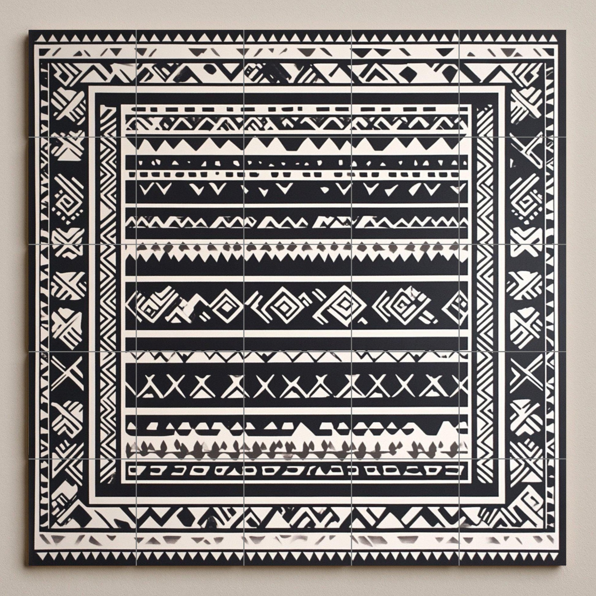 Mapuche — Fresque Murale en Carreaux de Céramique · Art Populaire et Ornemental