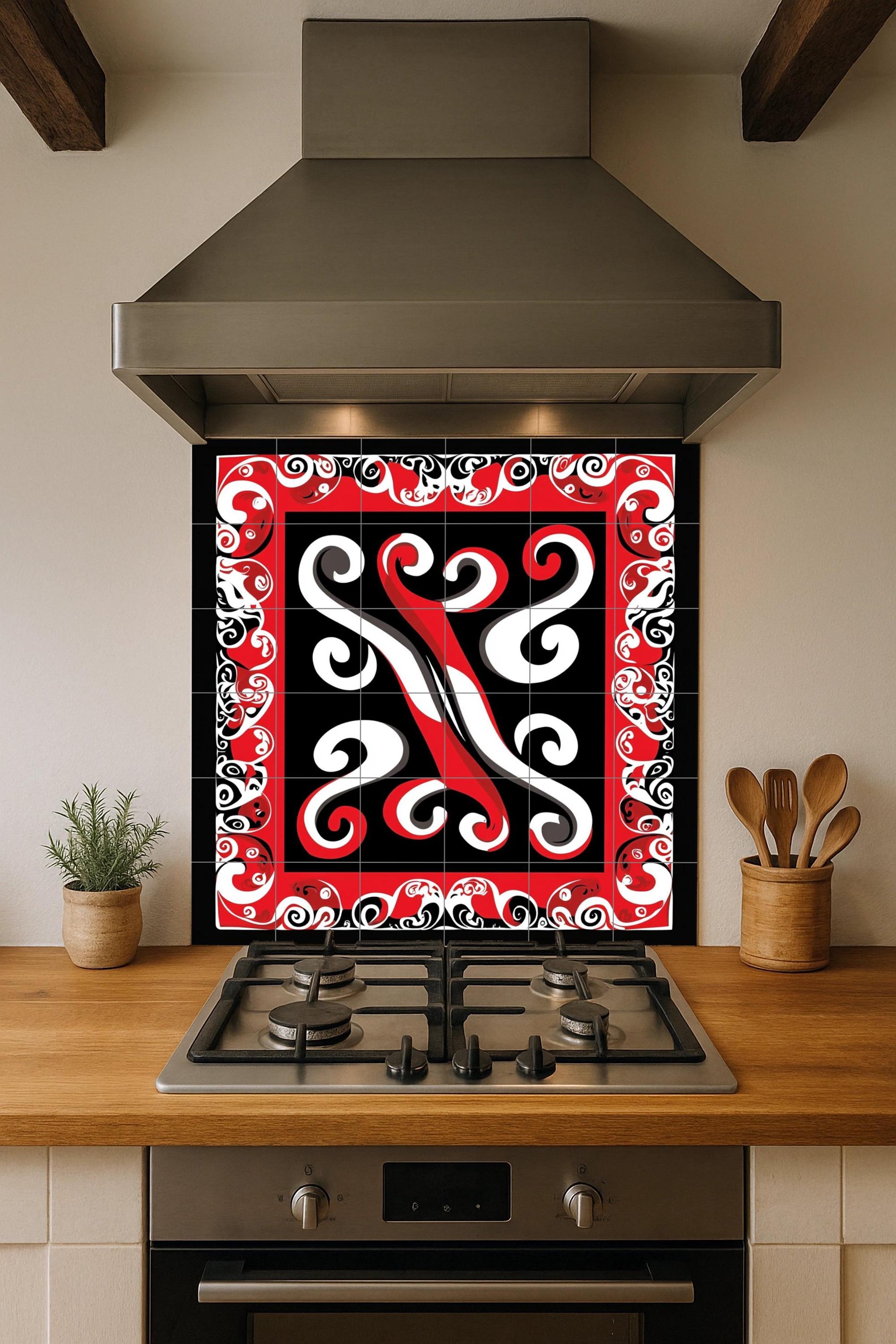 Fliesenbild Cerámica tribal polinesia — Volkskunst & Ornament