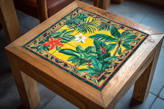 Cerámica brasileña con flores tropicales — Flowers & Landscape Art · Ceramic Tile Mural