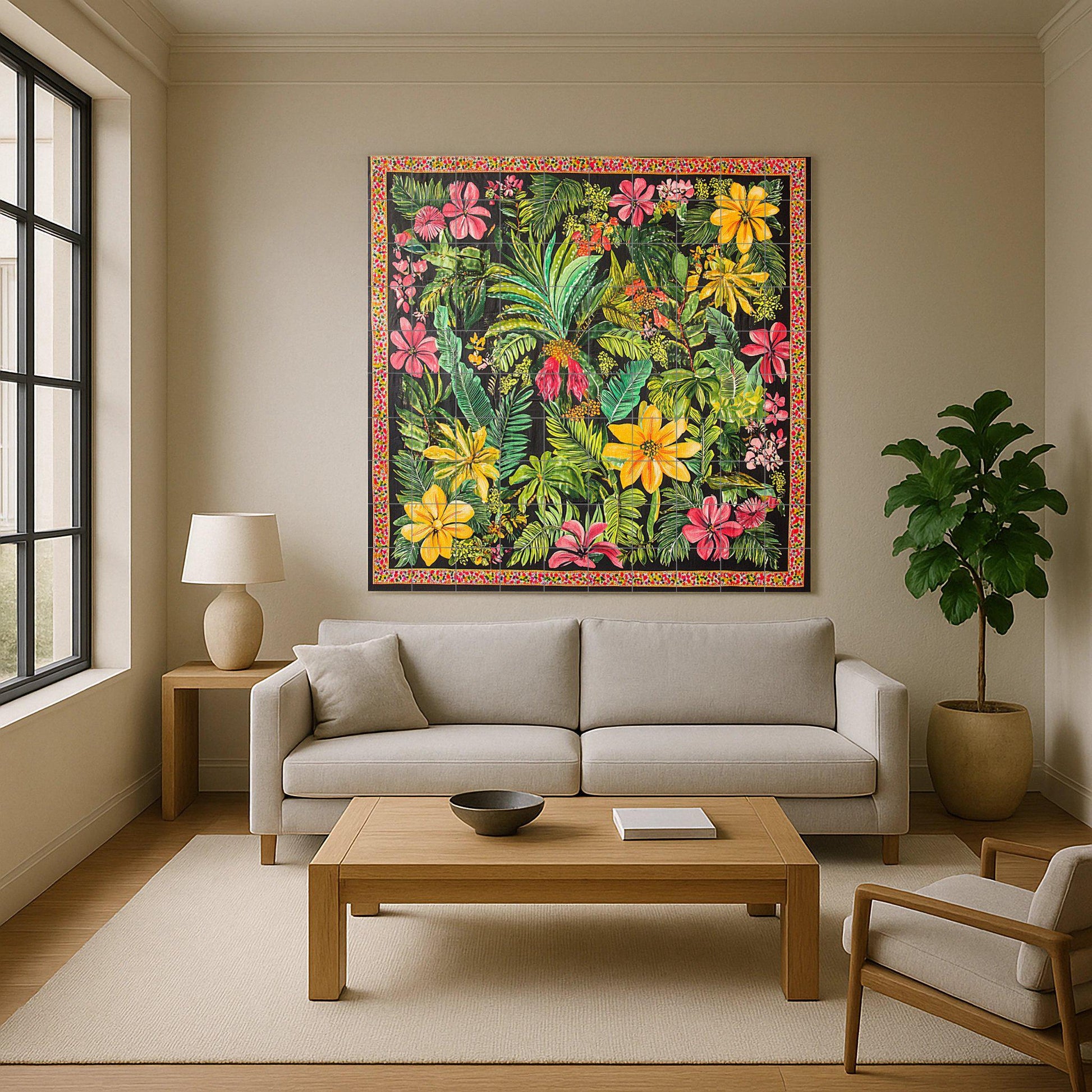 Fliesenbild Cerámica Tropisch mit Blumen exóticas — Garten- & Natur-Dekor
