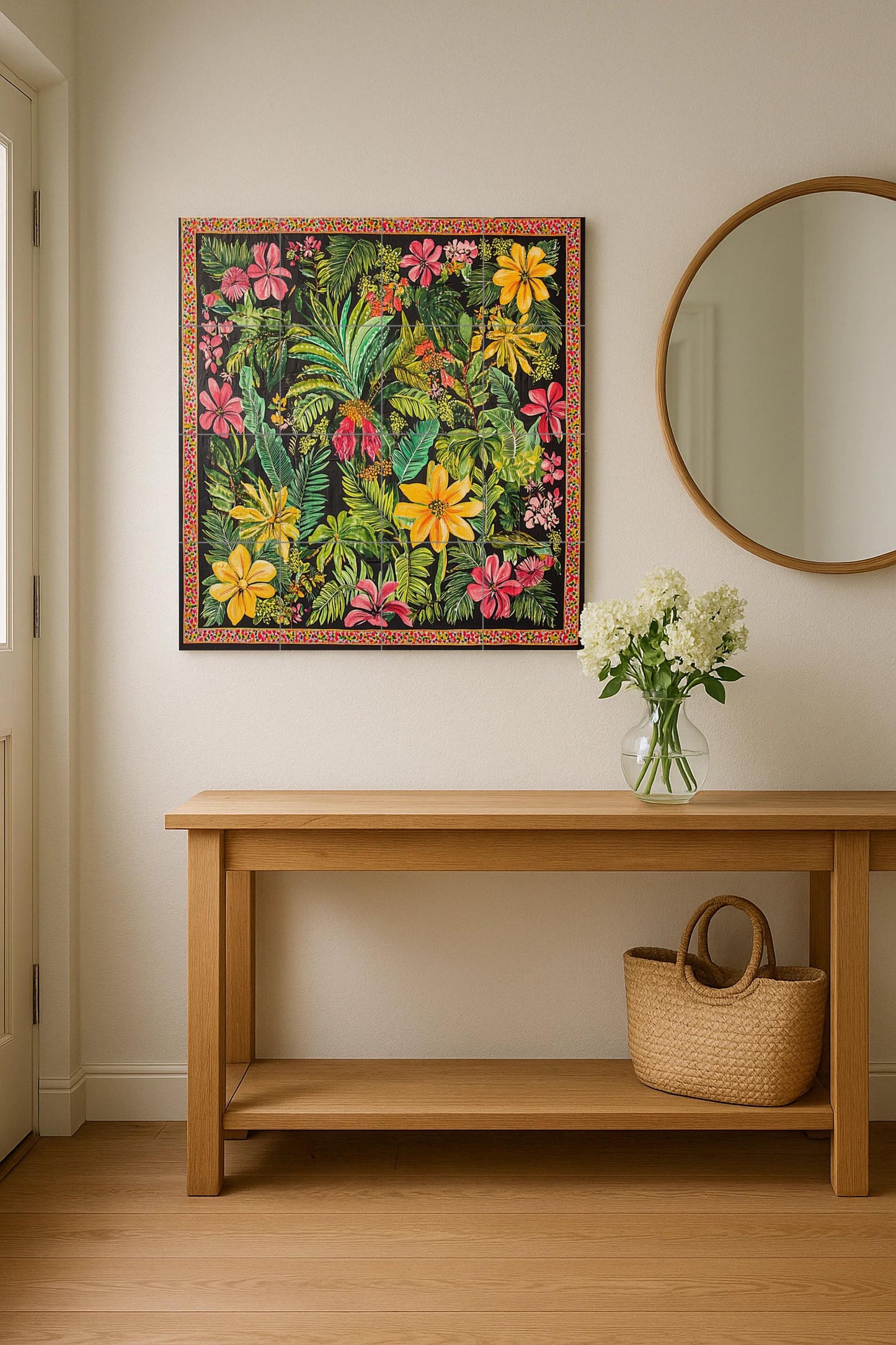 Fliesenbild Cerámica Tropisch mit Blumen exóticas — Garten- & Natur-Dekor