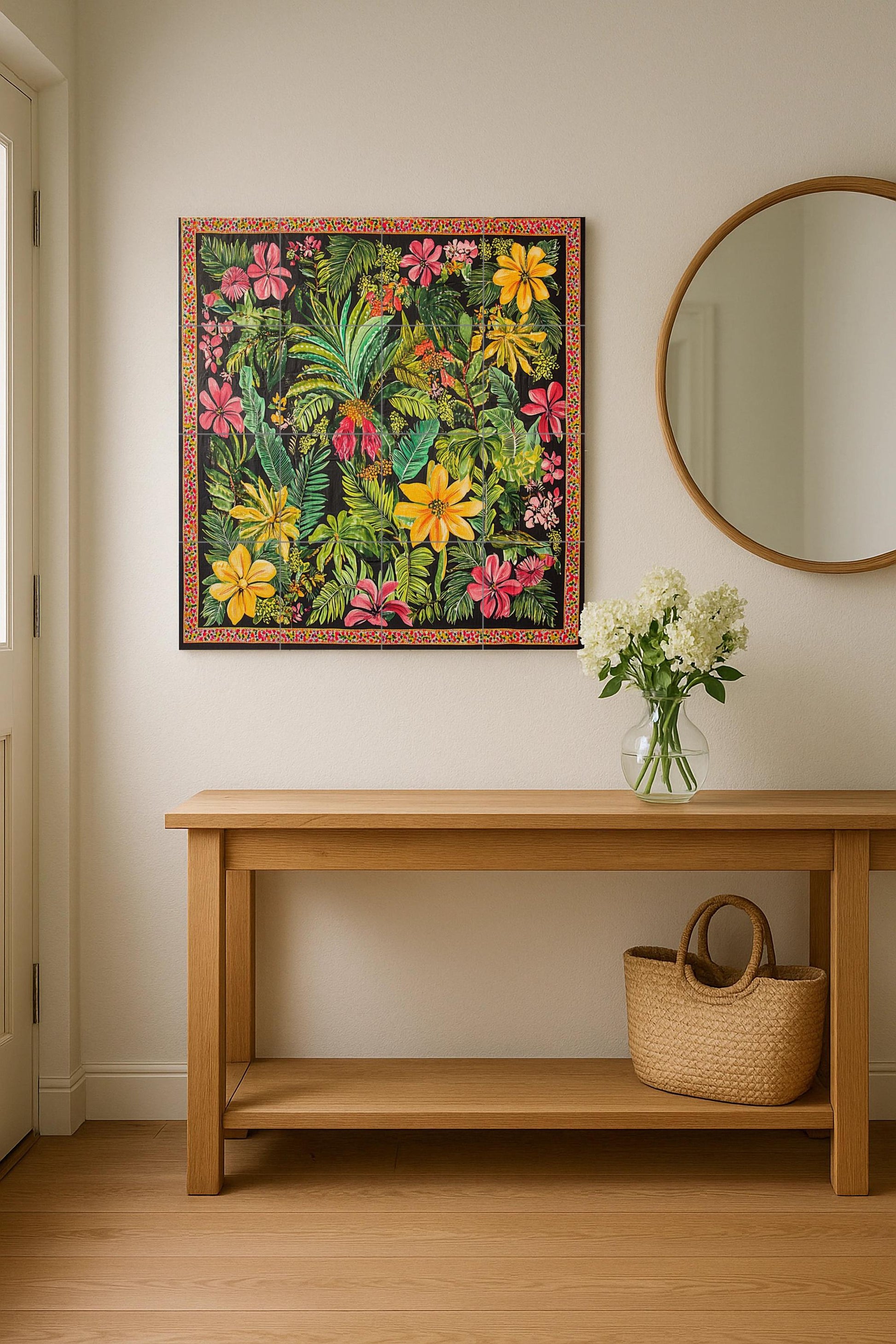 Fliesenbild Cerámica Tropisch mit Blumen exóticas — Garten- & Natur-Dekor