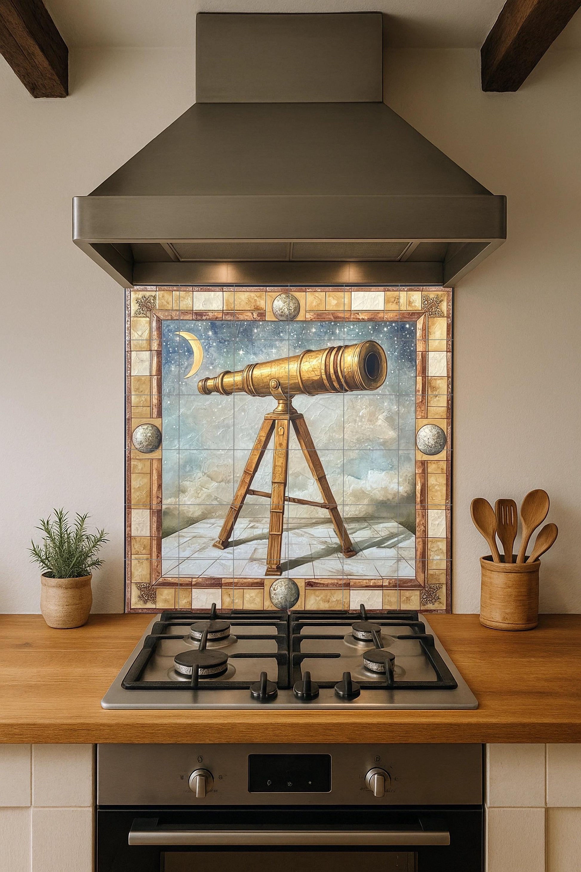 Cerámica avec telescopio Doré · Fresque Céramique — Fresque à Motifs Décoratifs
