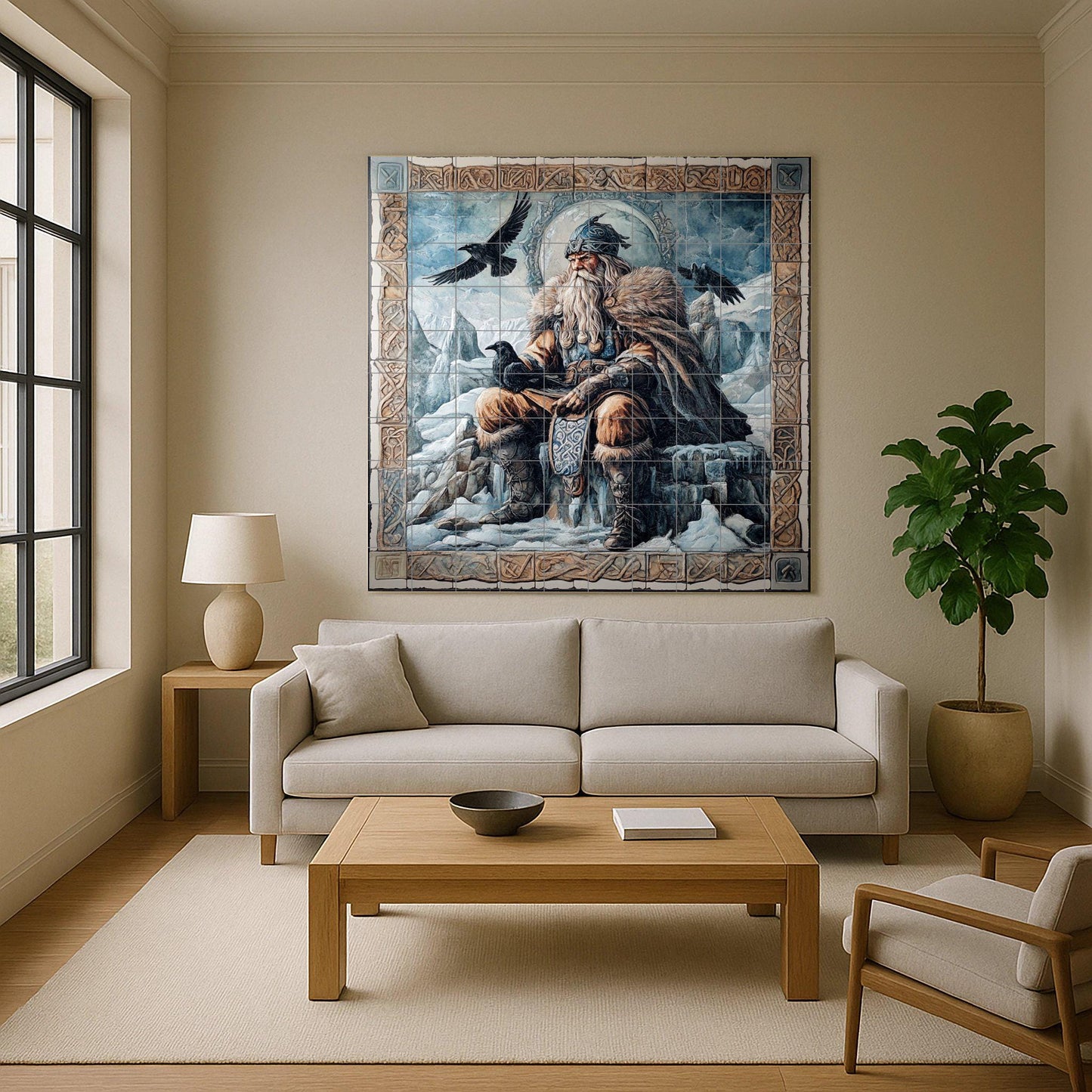 Mitología Nordisch — Antiker Sagen-Dekor, Wandkunst aus Keramikfliesen