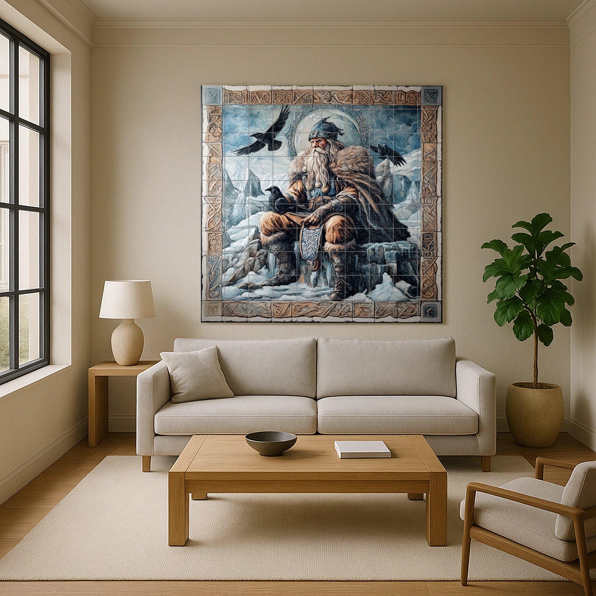 Mitología Nordisch — Antiker Sagen-Dekor, Wandkunst aus Keramikfliesen