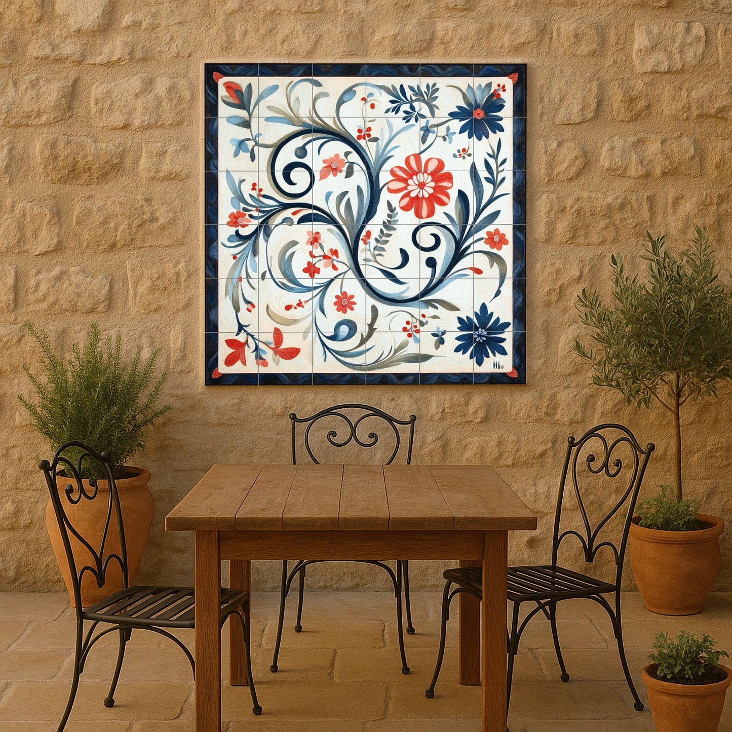 Noruego Rosemaling — Mythology Wall Art · Ceramic Tile Mural
