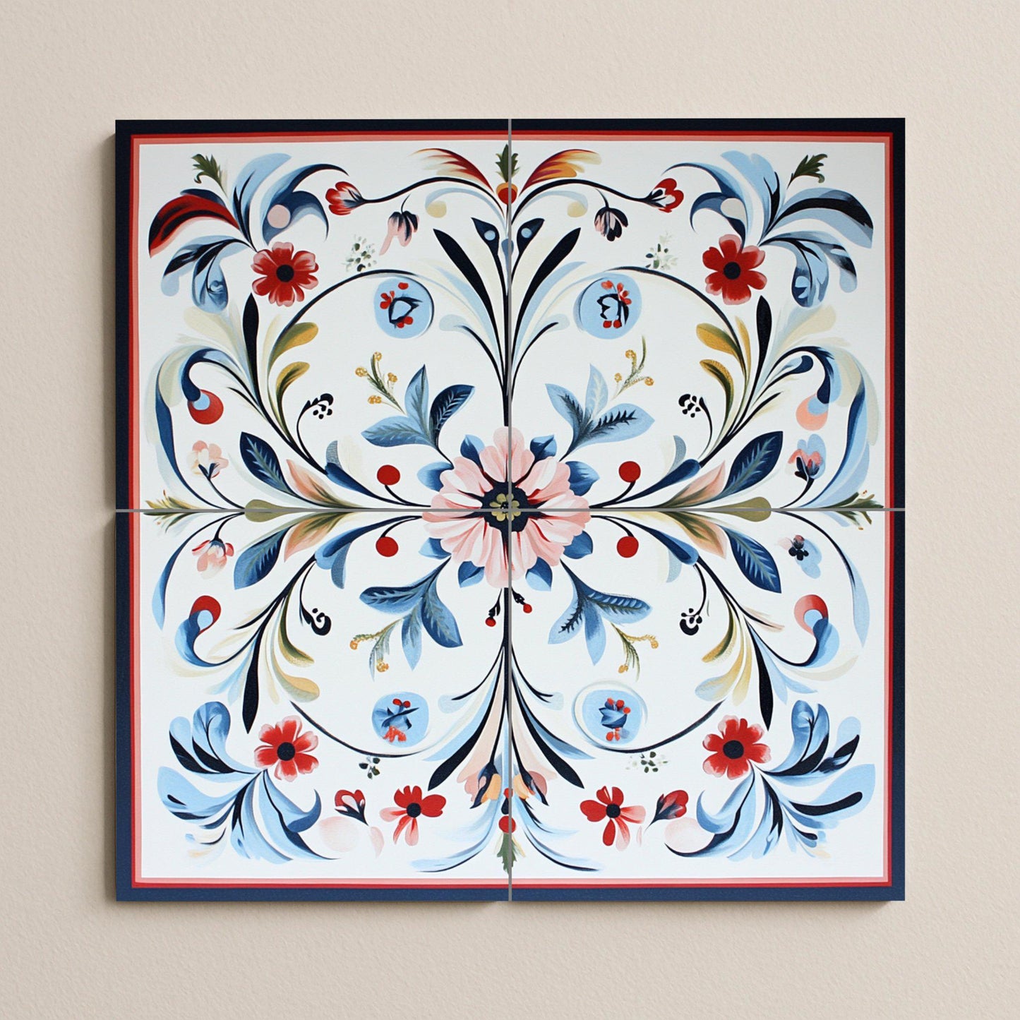 Noruego Rosemaling — Mythology Wall Art · Ceramic Tile Mural
