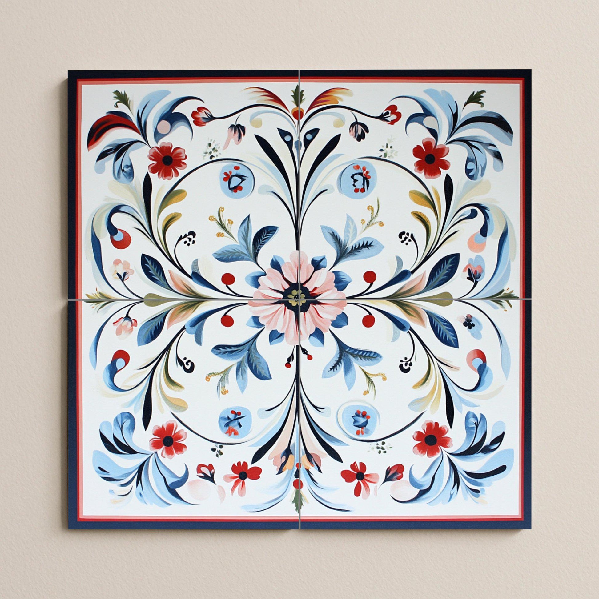 Noruego Rosemaling — Mythology Wall Art · Ceramic Tile Mural
