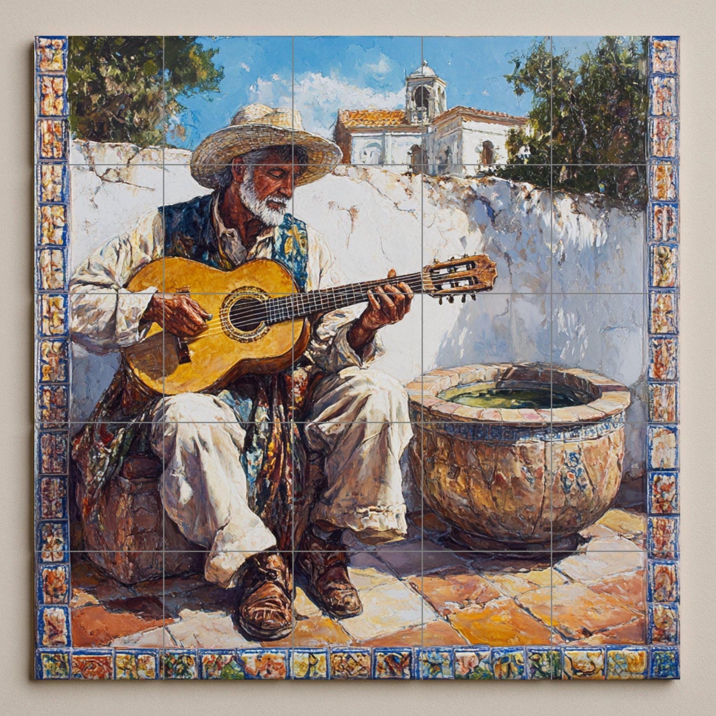 Mural de cerámica flamenca andaluza