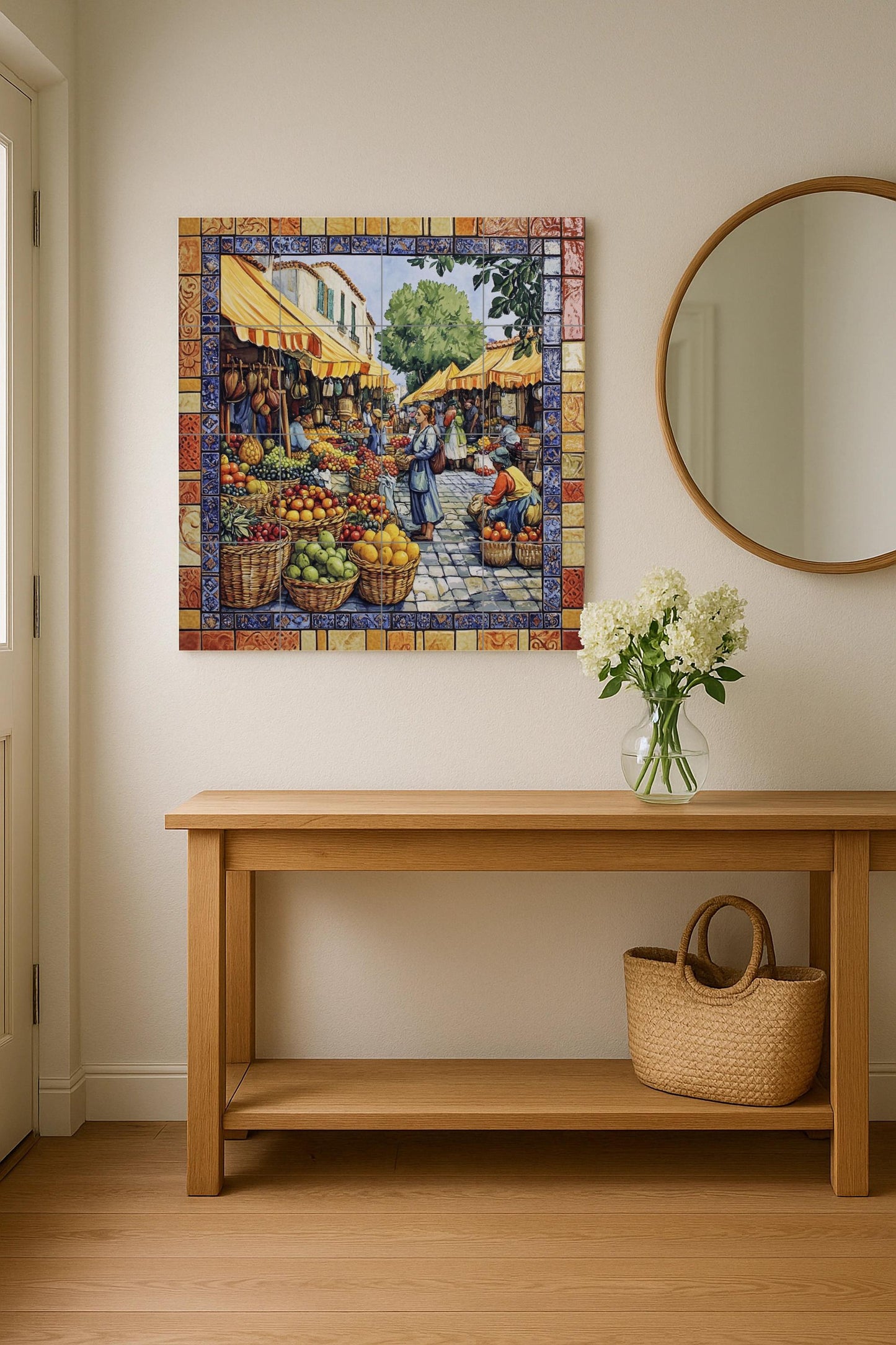 Fliesenbild Markt Mediterran — Landhausküchen-Kunst