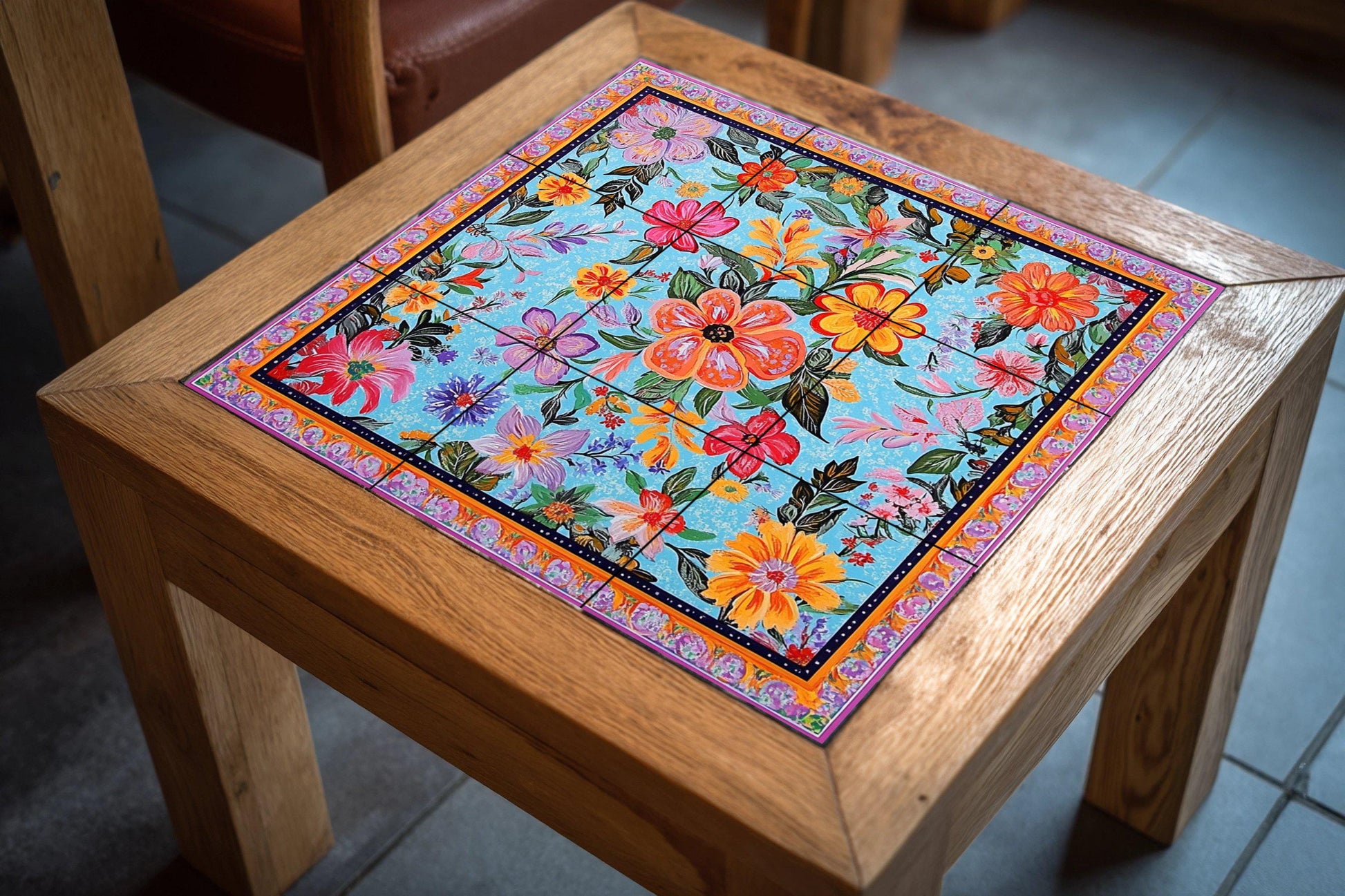 Ceramic Tile Mural: Art Pakistani with camiones — Garden & Scenery Décor