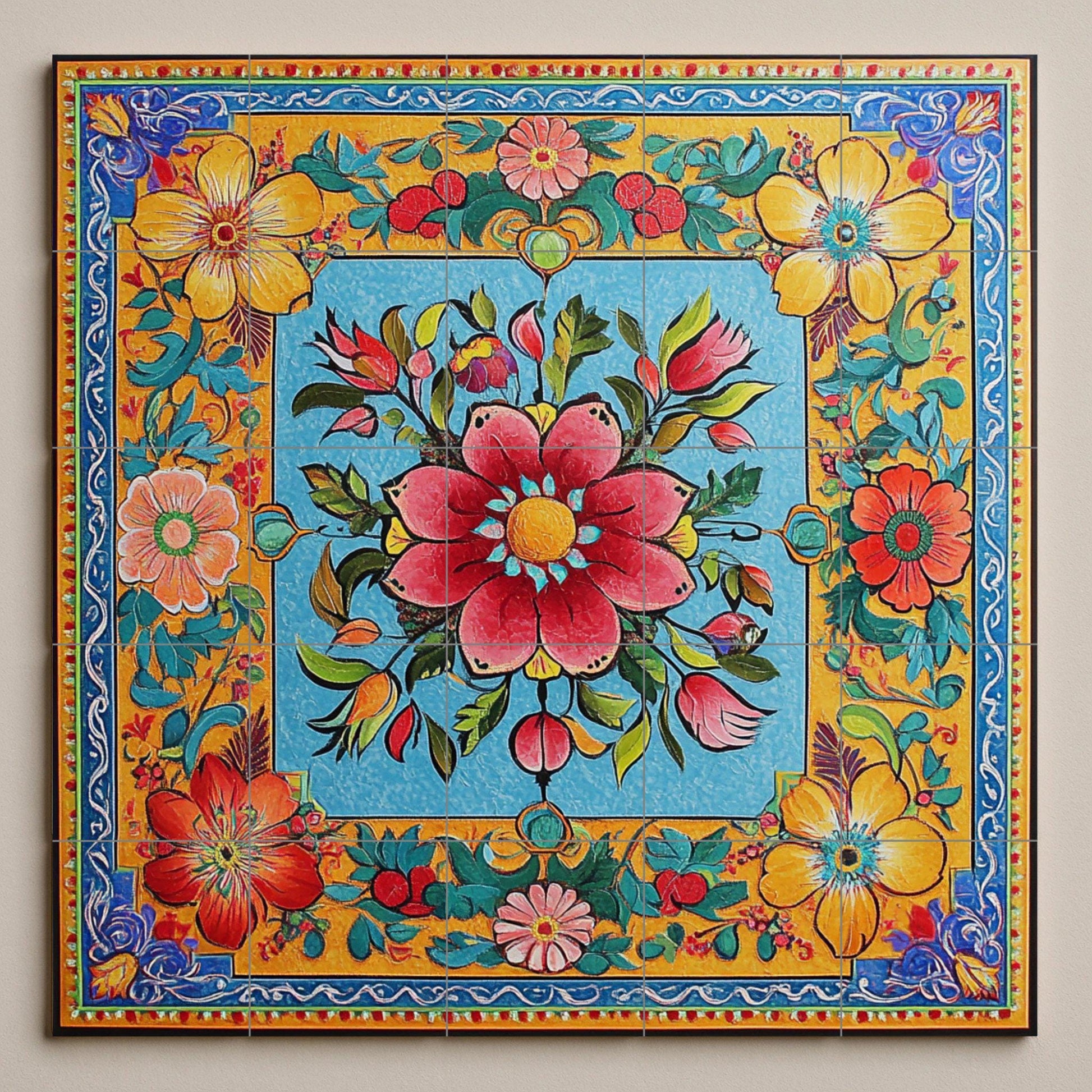 Mural cerámico con arte de camiones pakistaní