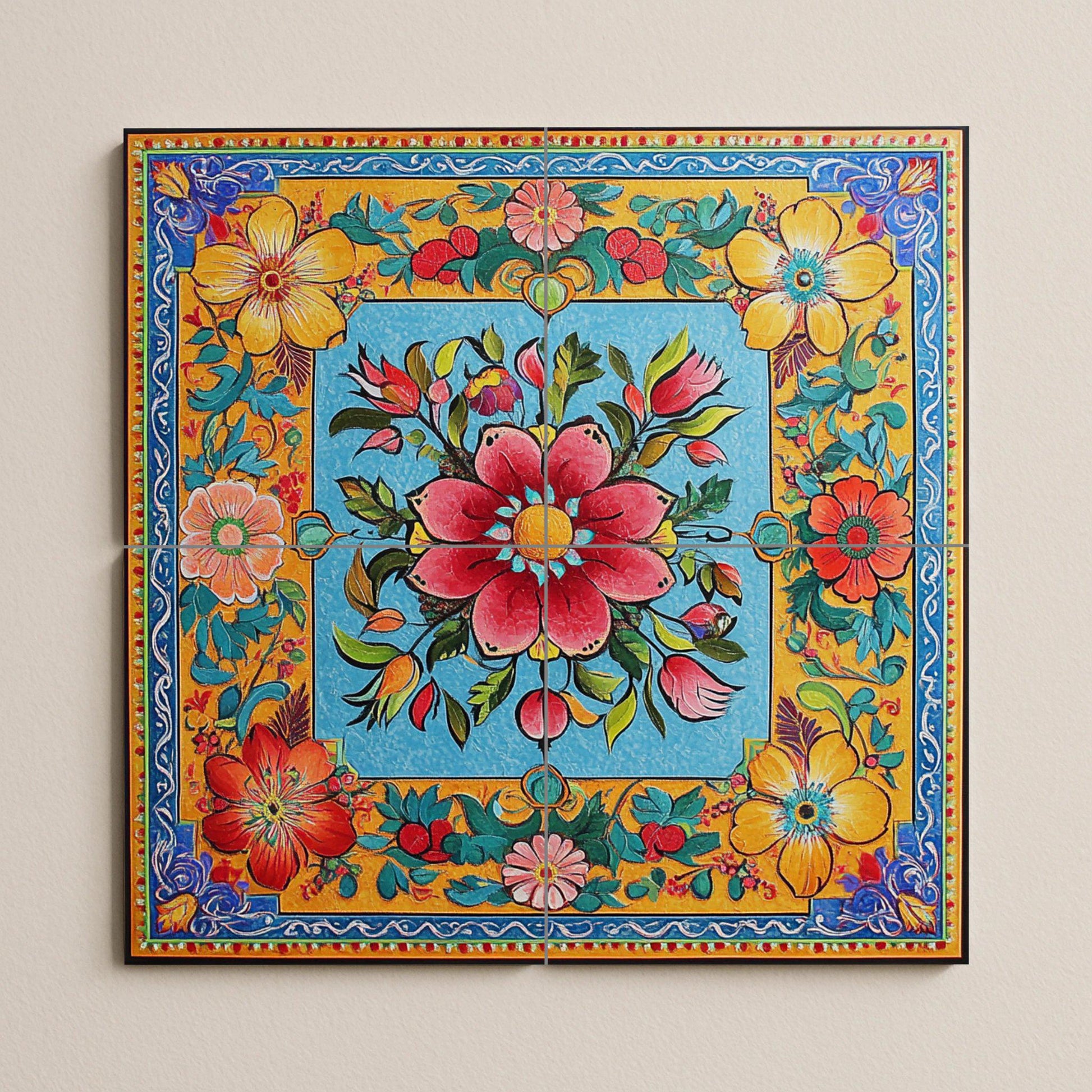Mural cerámico con arte de camiones pakistaní