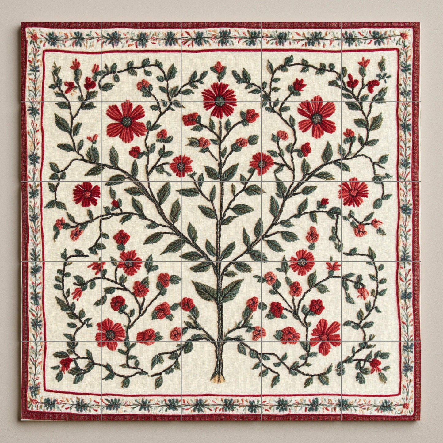 Fliesenbild Bordado von Belén — Botanische Landschaft