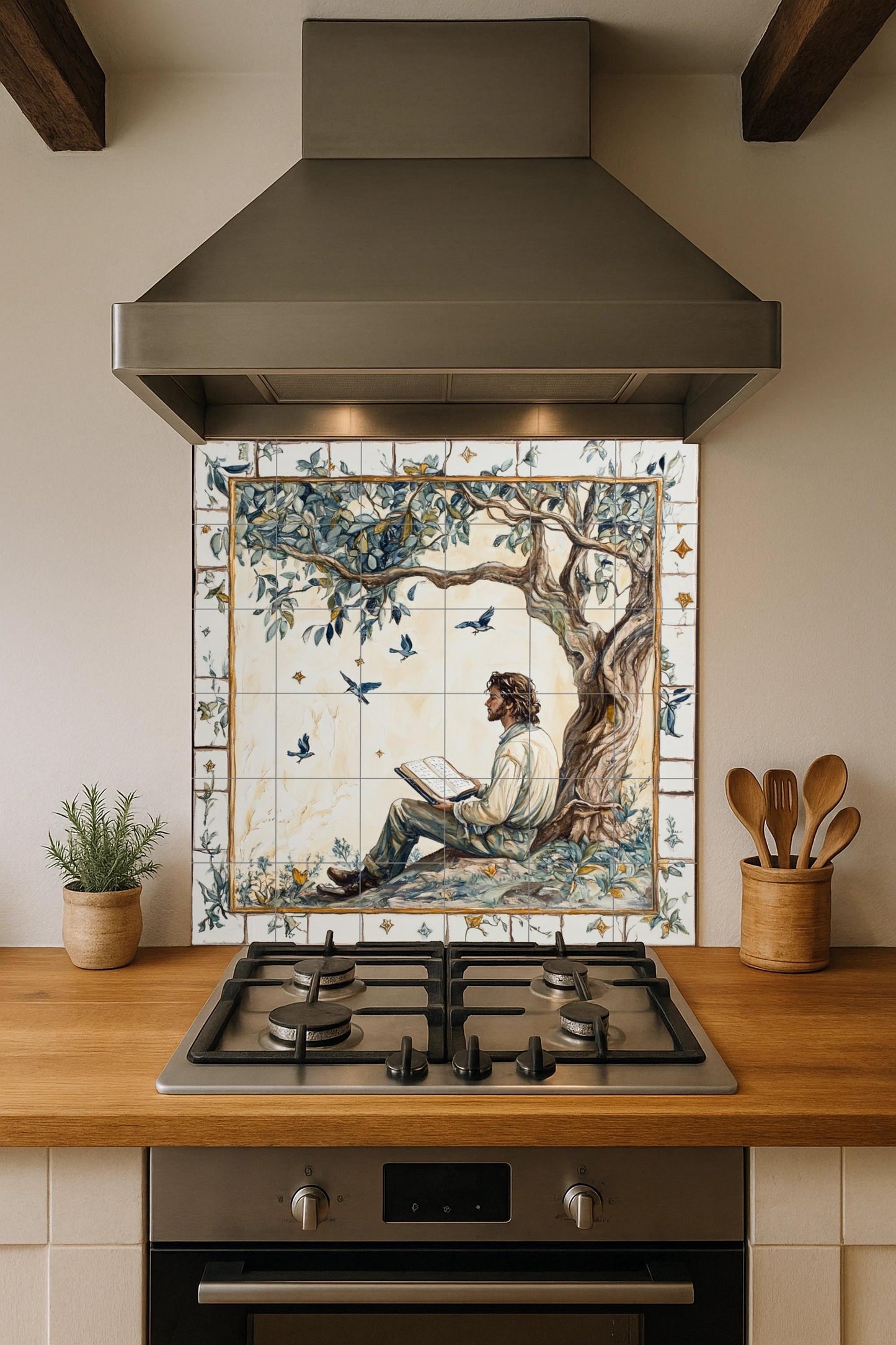 Literario · Murale Ceramico — Decoro di Leggenda Antica