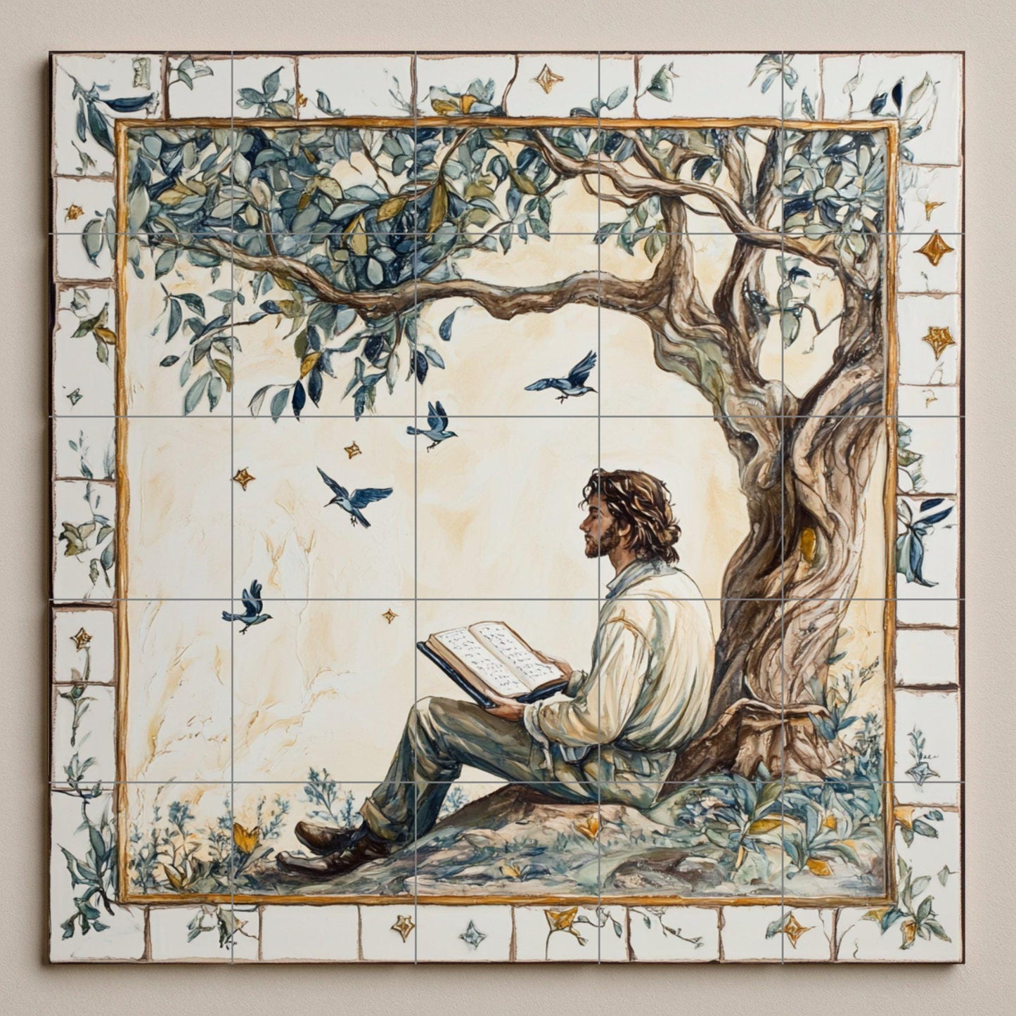 Literario · Murale Ceramico — Decoro di Leggenda Antica