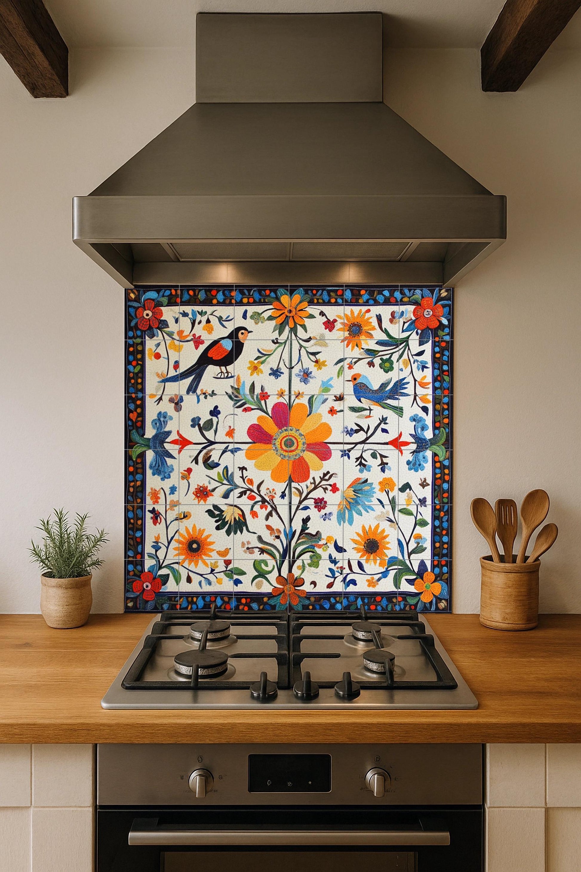 Ceramic Tile Mural: Cerámica Folk polaca — Travel Wall Décor