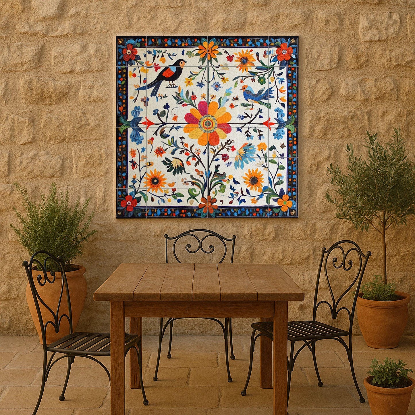 Ceramic Tile Mural: Cerámica Folk polaca — Travel Wall Décor