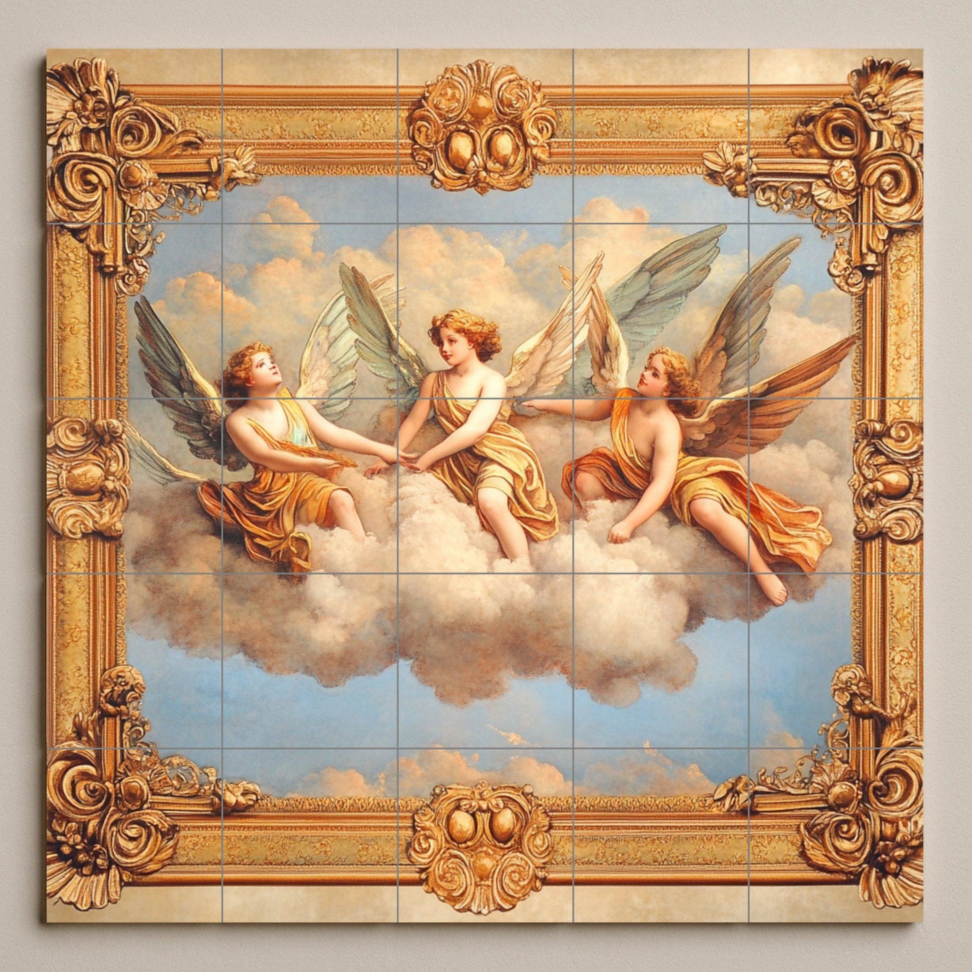 Anges Celestiales · Fresque Céramique — Scène Biblique