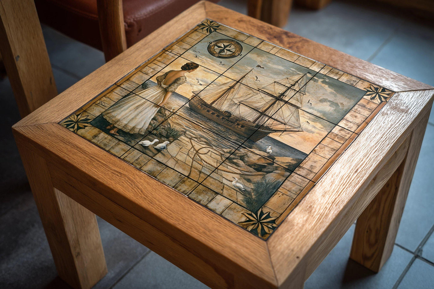 Fresque en Carrelage Maritime — Fleurs et Paysages