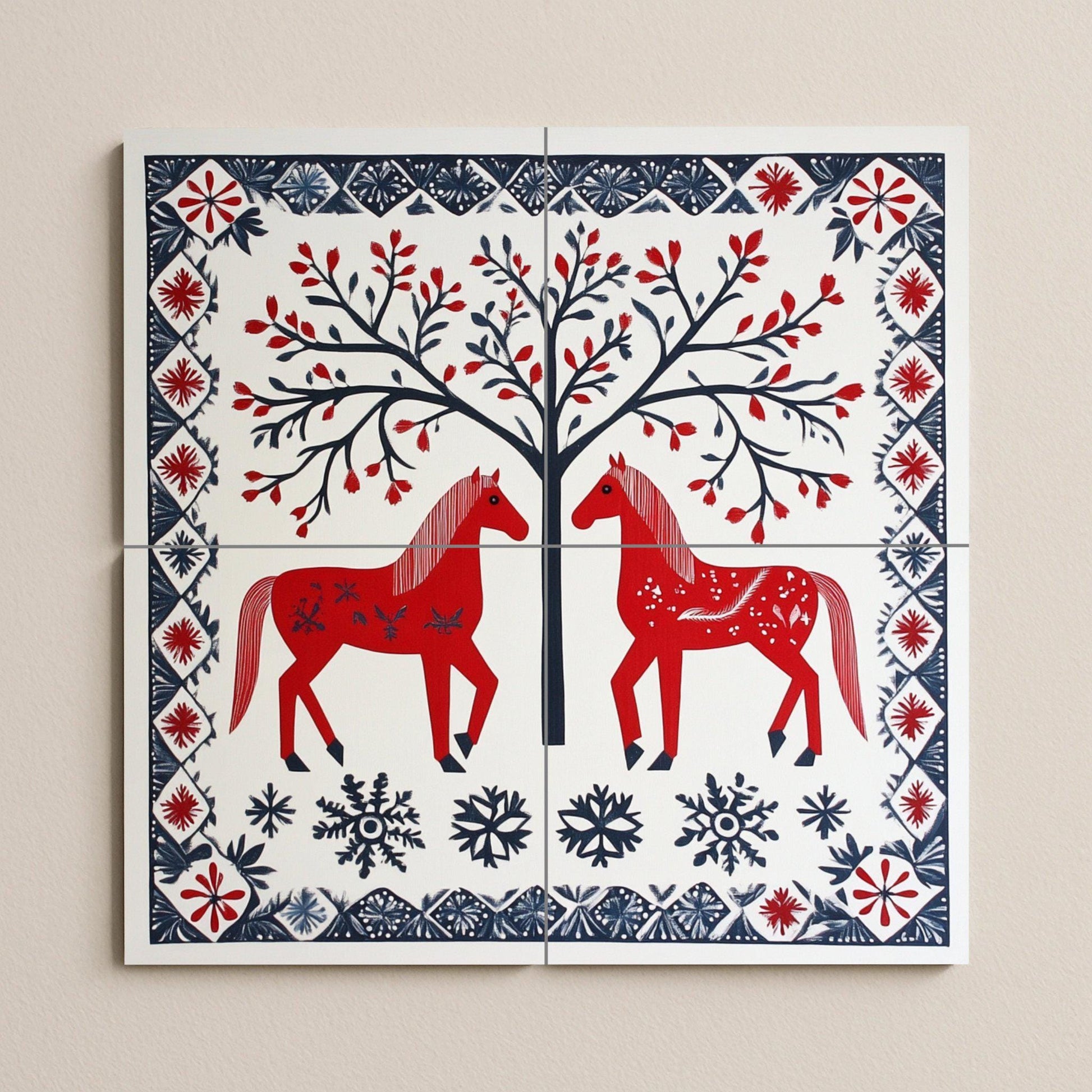 Cerámica folklórico Scandinavian · Ceramic Wall Mural — Ancient Legend Décor
