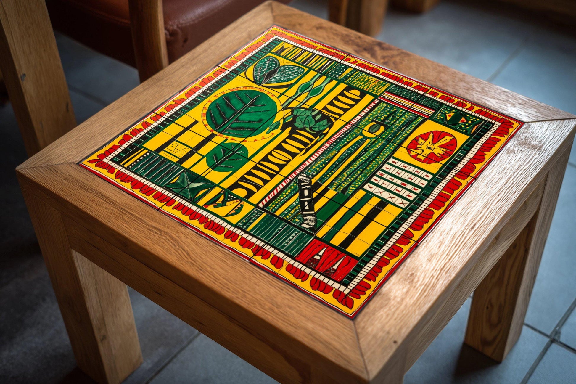 Tela de cera senegalesa — Fresque à Motifs Décoratifs, Art Mural en Céramique
