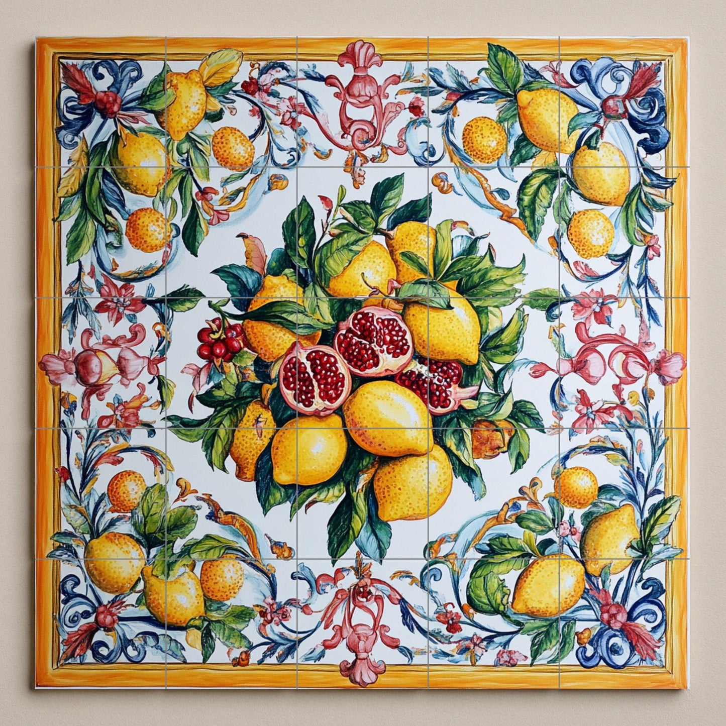 Majolique siciliana · Fresque Céramique — Décor Mural Culinaire