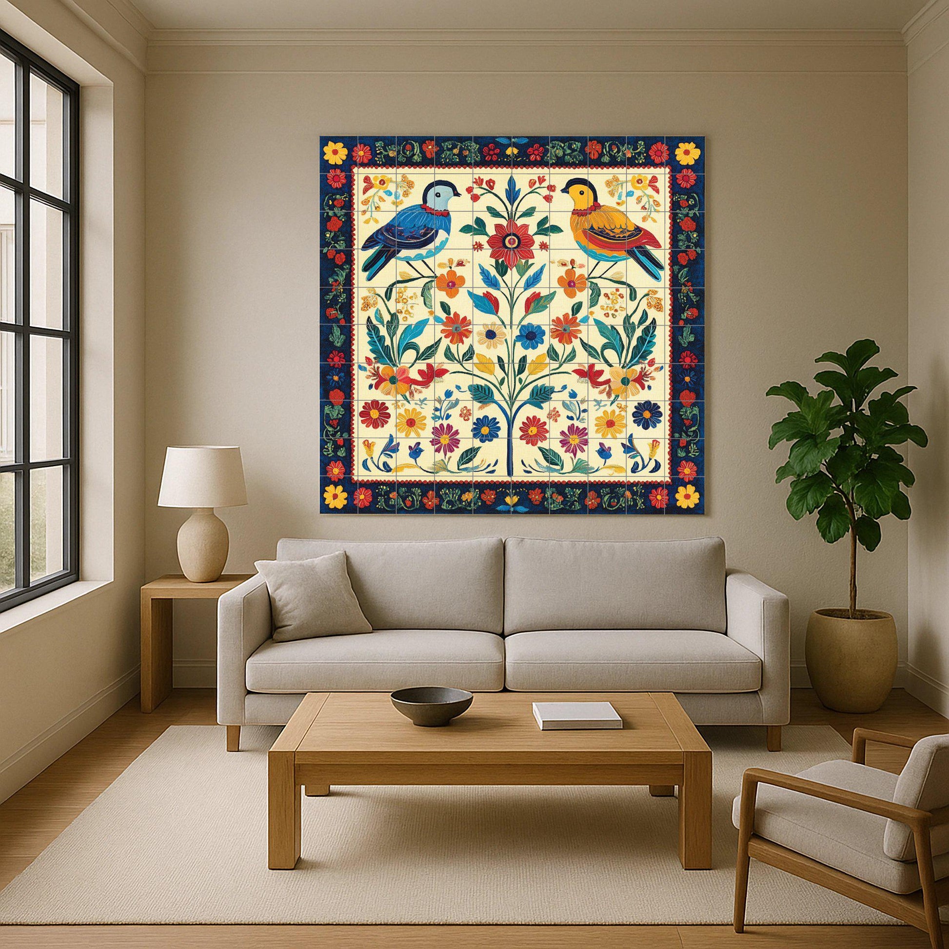 Folk eslovaco · Ceramic Wall Mural — Garden & Scenery Décor