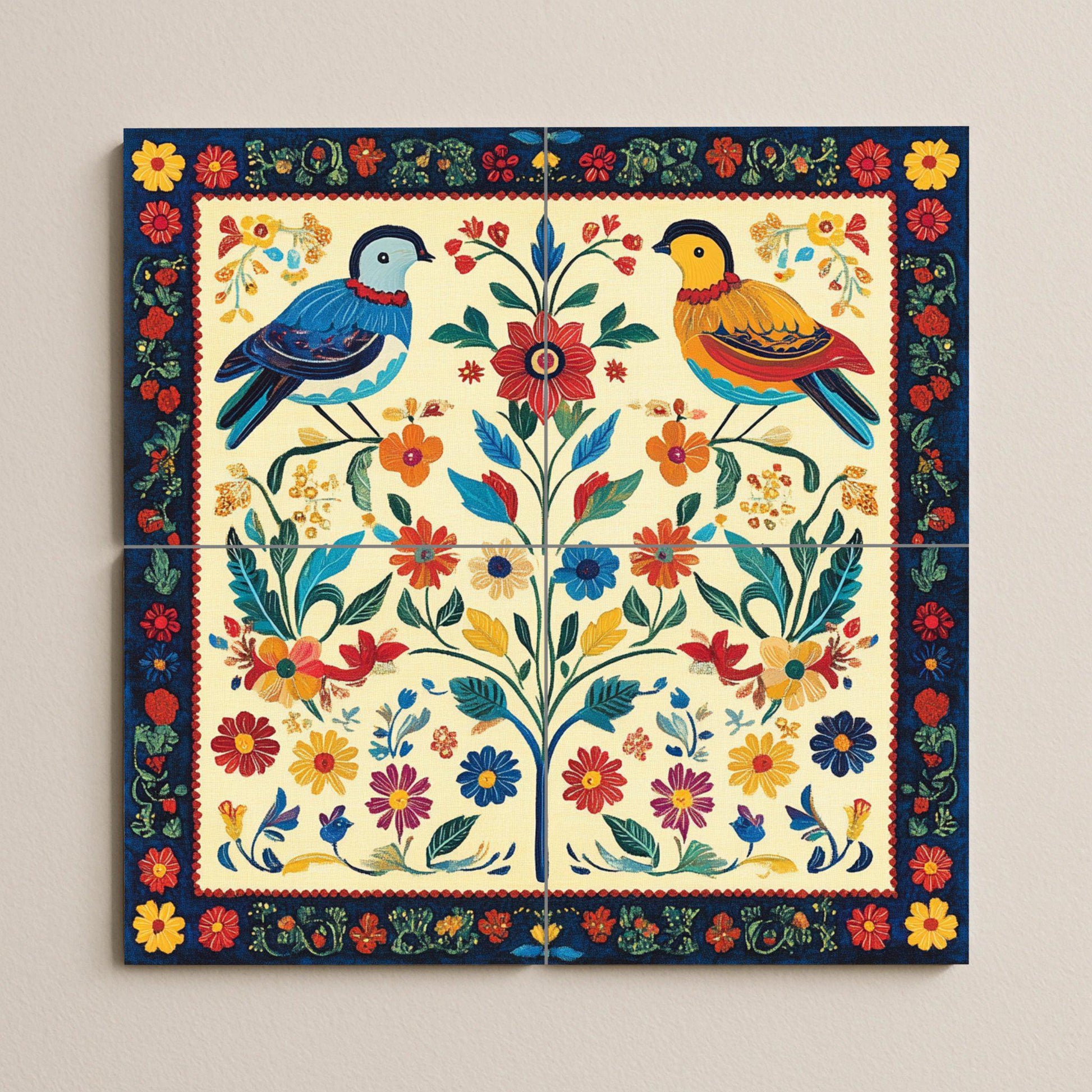 Folk eslovaco · Ceramic Wall Mural — Garden & Scenery Décor