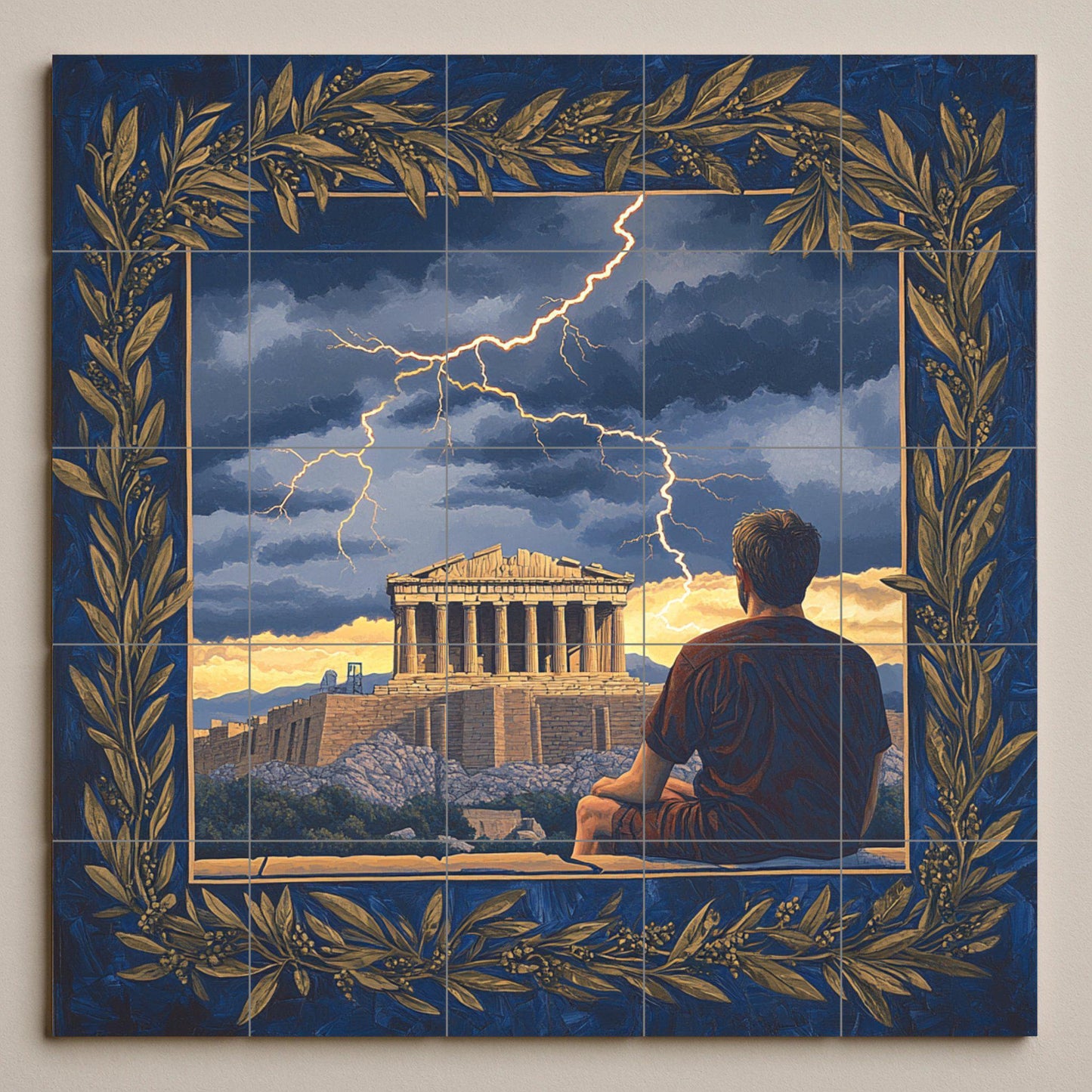 Partenón Grec — Fresque de Monument, Art Mural en Céramique