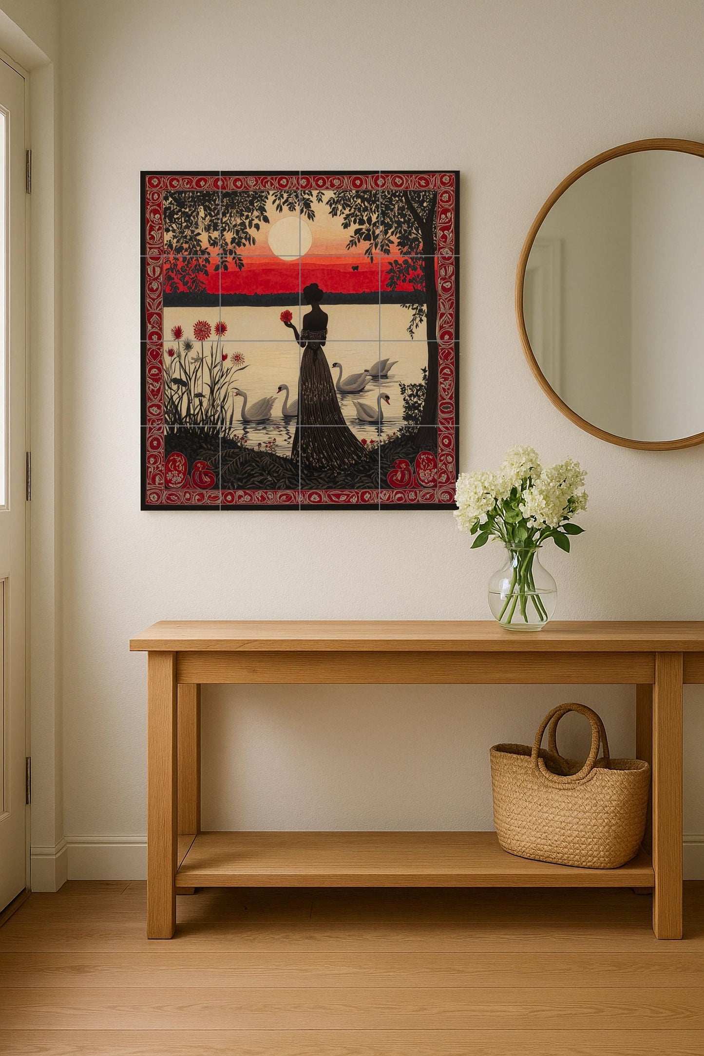 Crepuscular carmesí — Nature Wall Art · Tile Wall Art