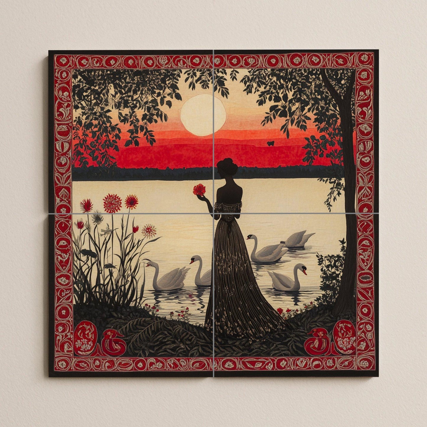 Crepuscular carmesí — Nature Wall Art · Tile Wall Art