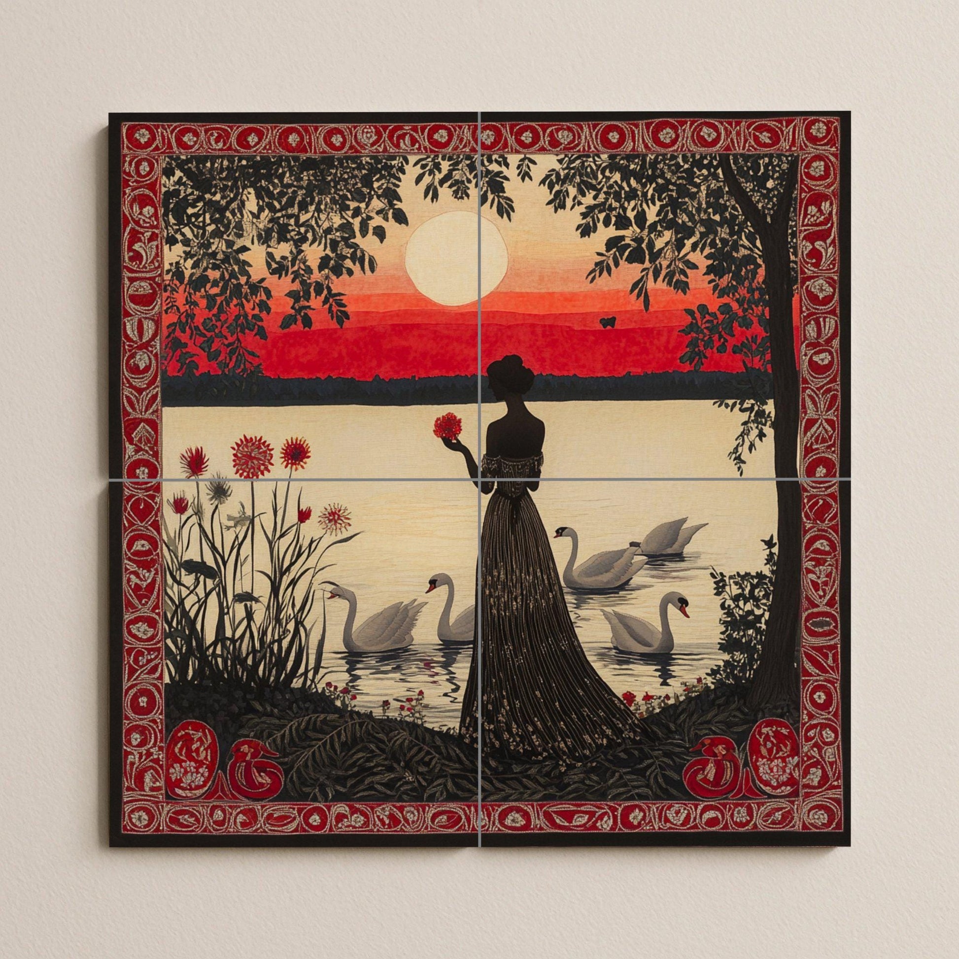 Crepuscular carmesí — Nature Wall Art · Tile Wall Art