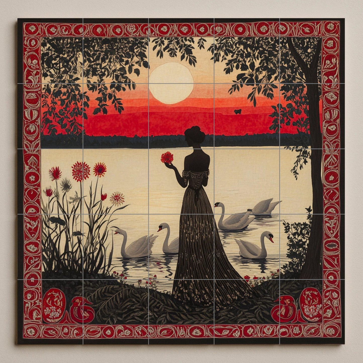 Crepuscular carmesí — Nature Wall Art · Tile Wall Art