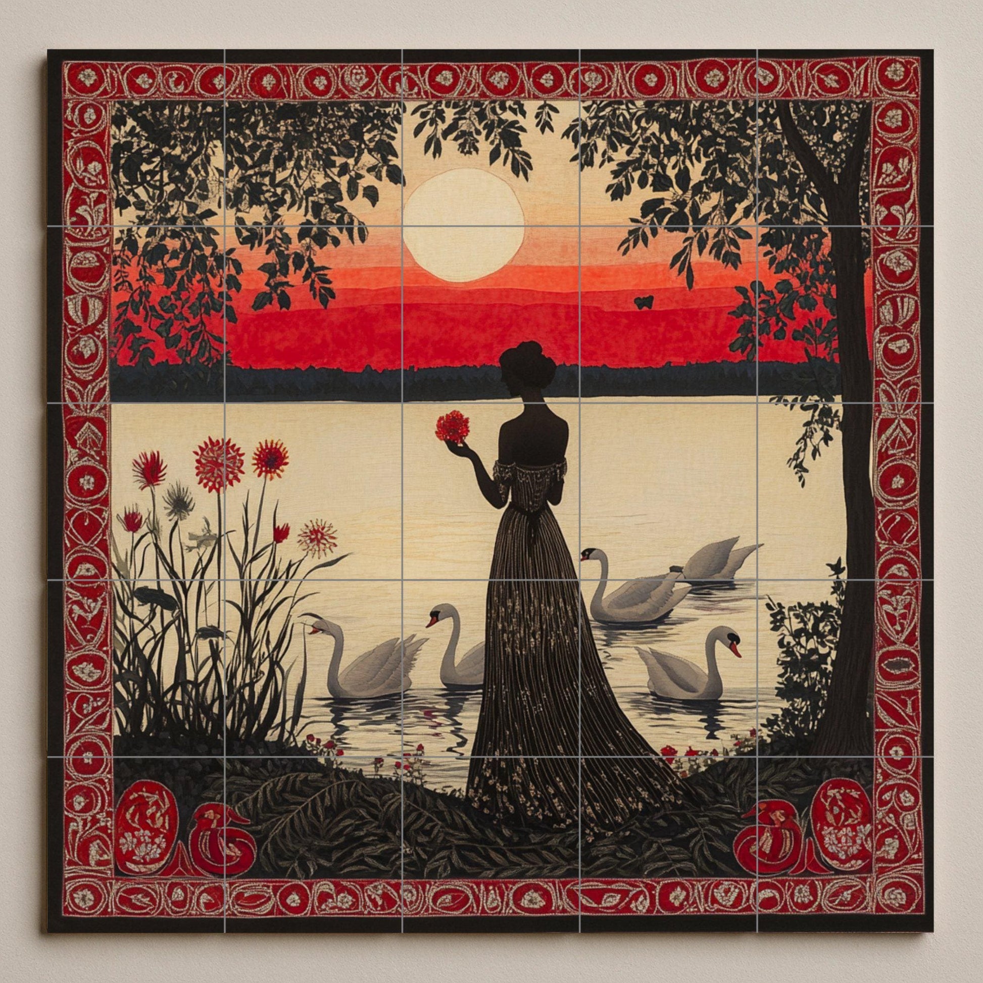 Crepuscular carmesí — Nature Wall Art · Tile Wall Art
