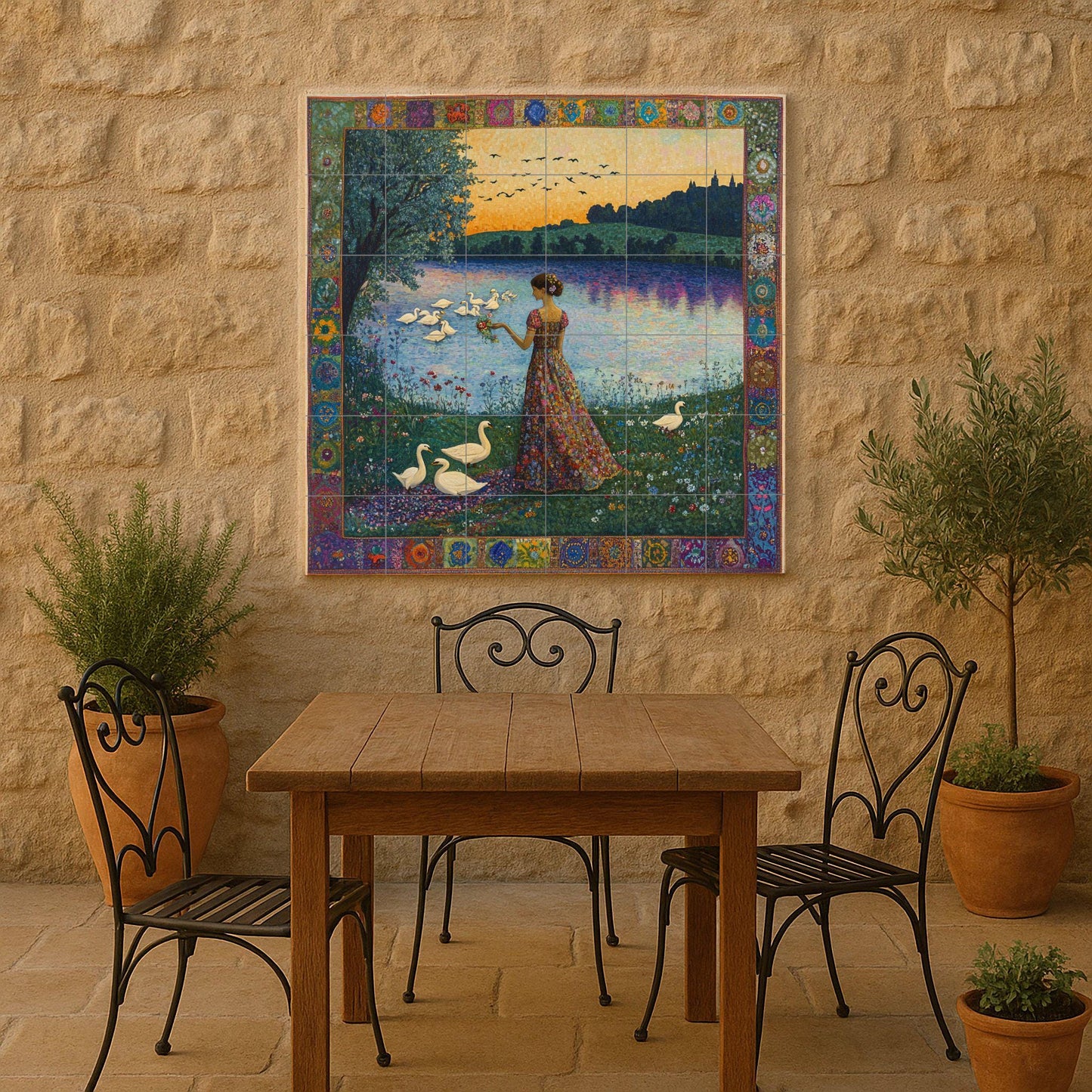Art Nouveau · Ceramic Wall Mural — Nature Wall Art