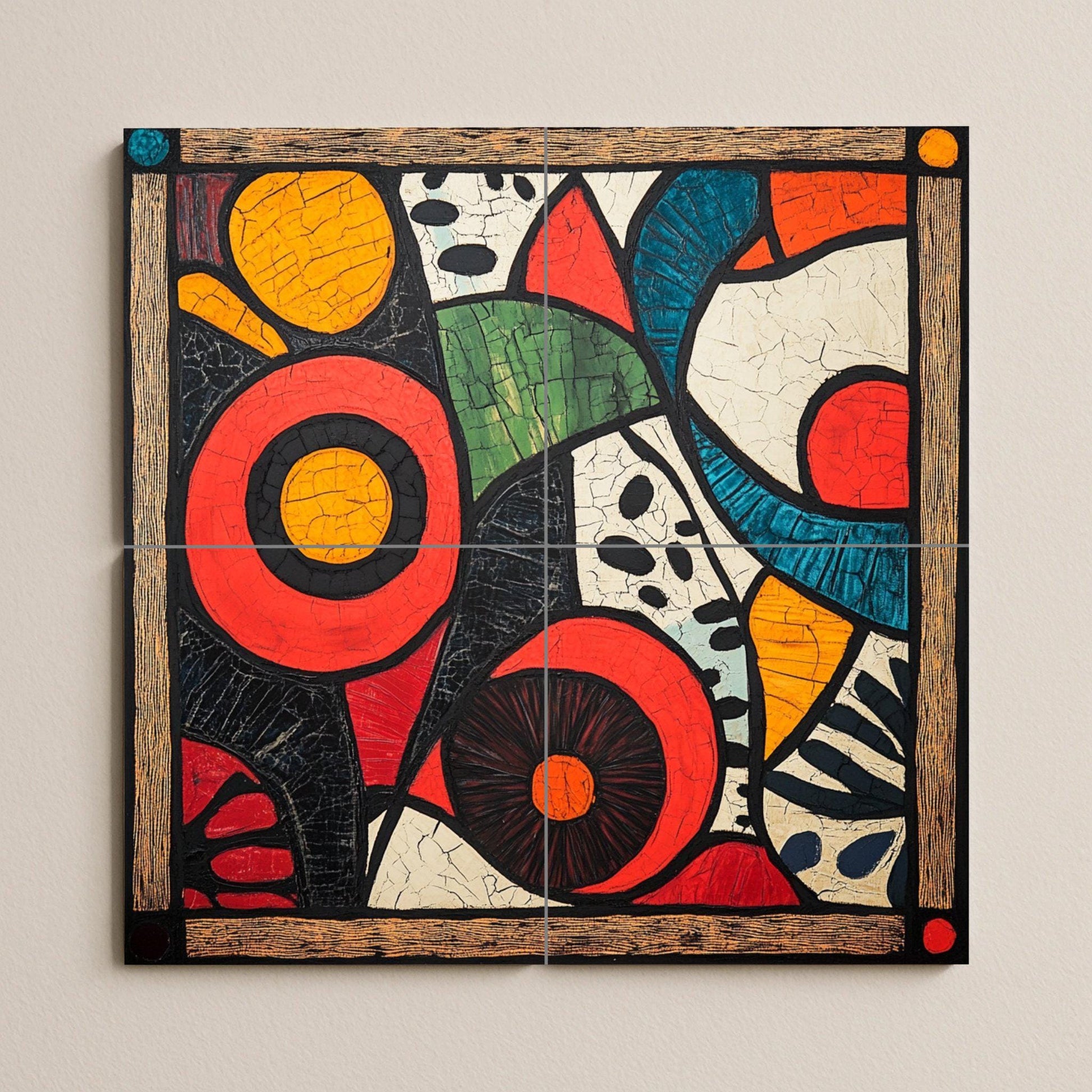 Kitenge de Tanzania — Fresque Murale en Carreaux de Céramique · Fleurs et Paysages