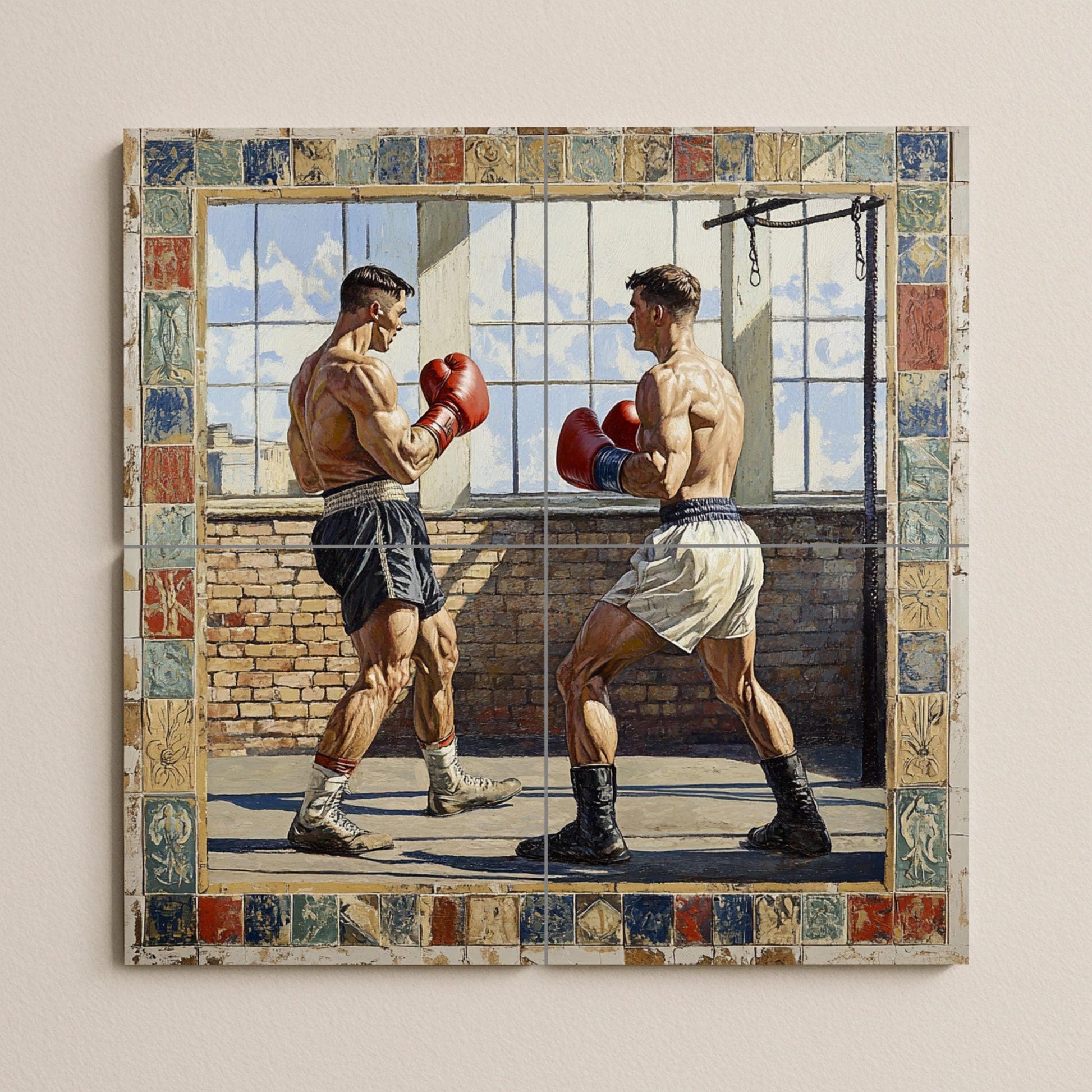 Ceramic Tile Mural: Boxeo Vintage — Ornamental Wall Panel