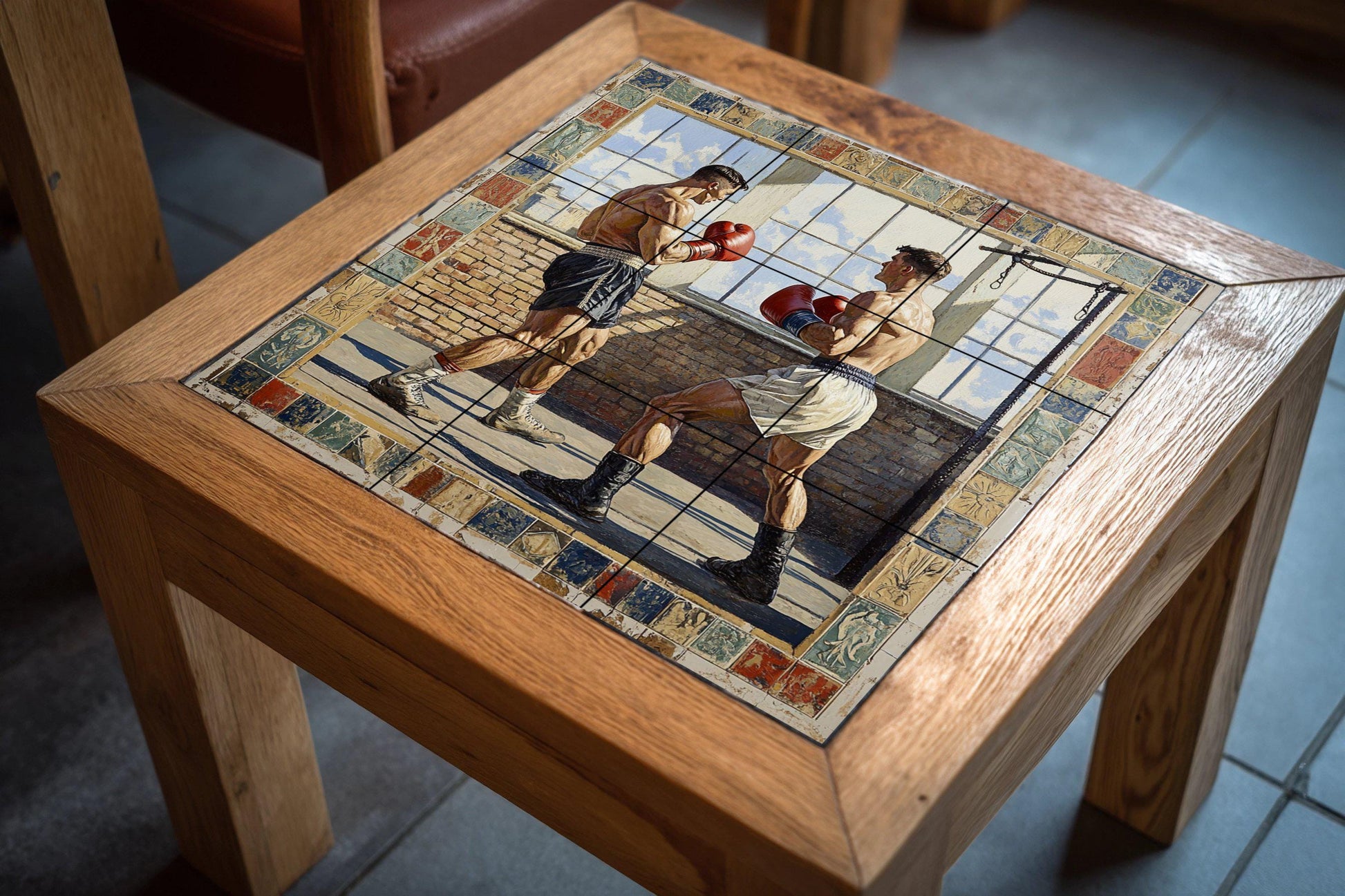 Ceramic Tile Mural: Boxeo Vintage — Ornamental Wall Panel