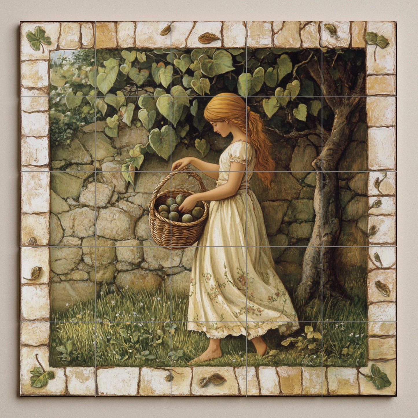 Murale in Piastrelle Raccolto di manzanas — Arte Rustica di Fattoria