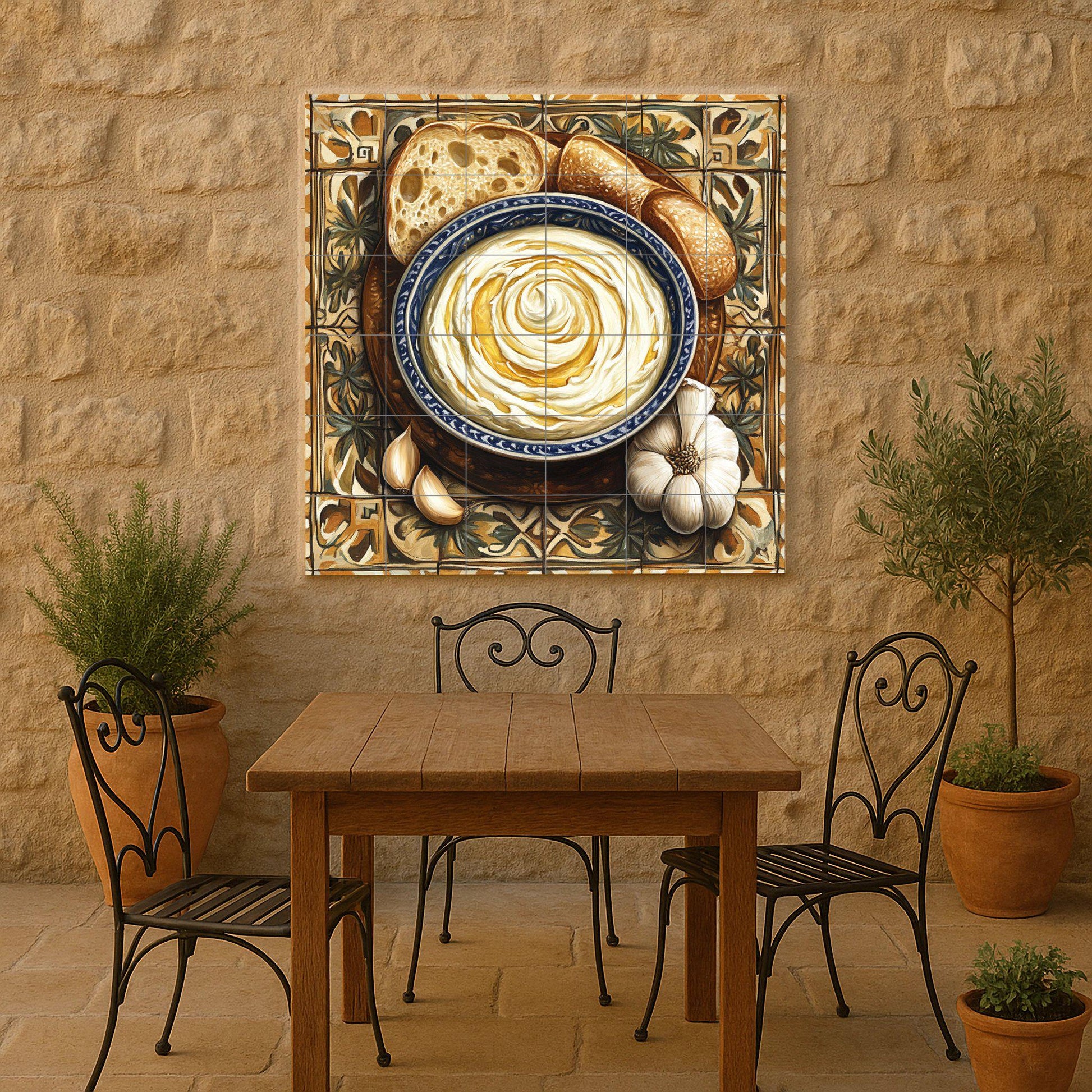 Alioli Catalán — Kitchen & Country Scene · Ceramic Tile Mural